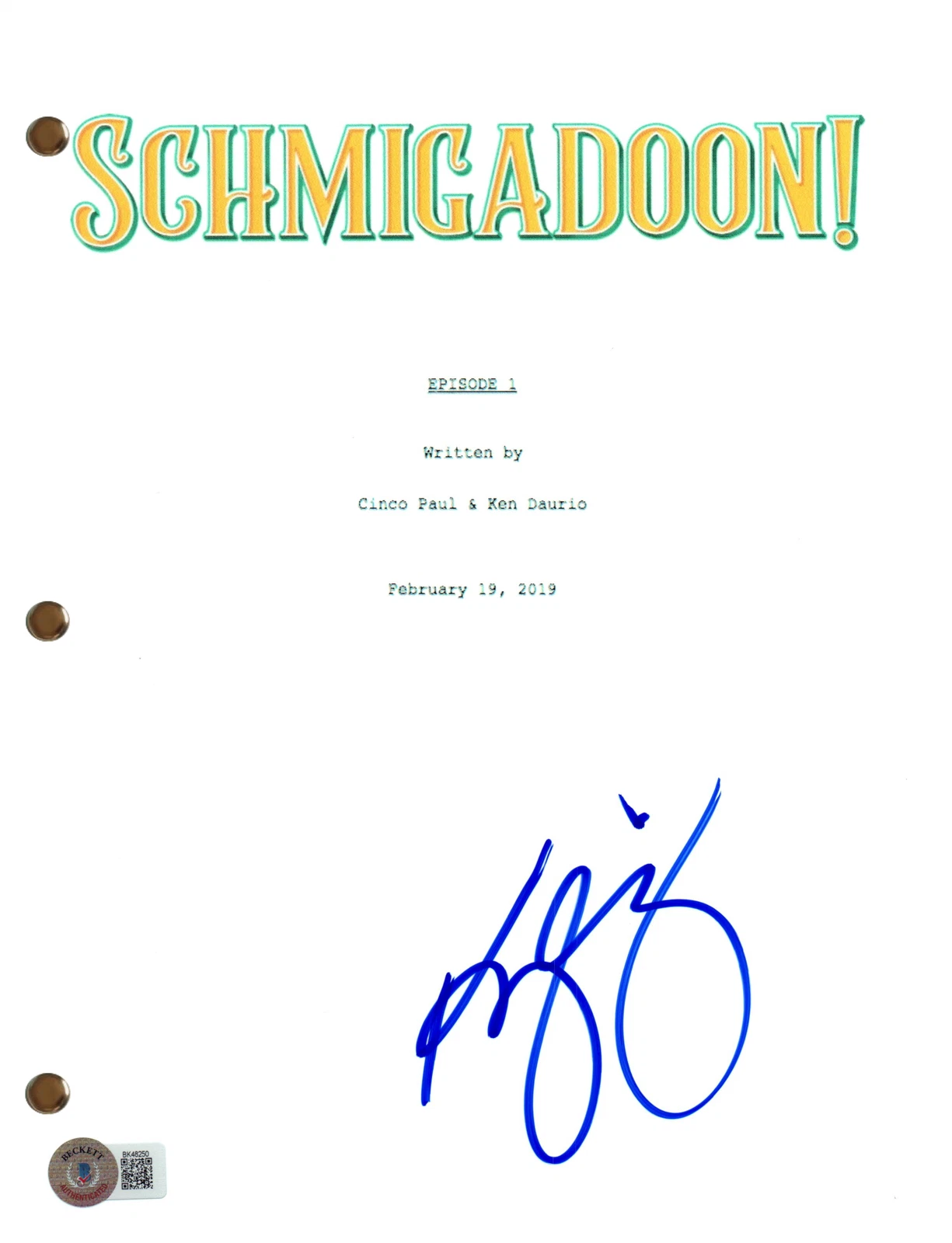 Keegan-Michael Key Signed Autograph Schmigadoon! Pilot Script Screenplay BAS COA