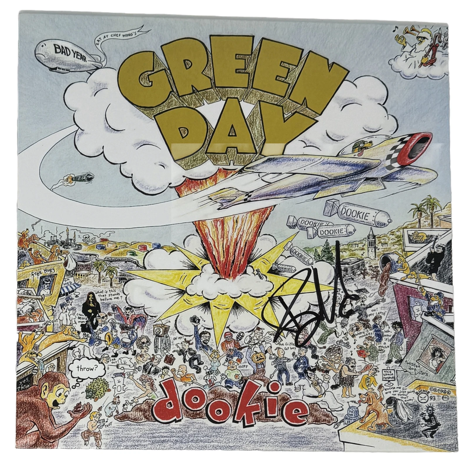 Billie Joe Armstrong Signed Autograph Green Day Dookie Vinyl Record LP BAS COA