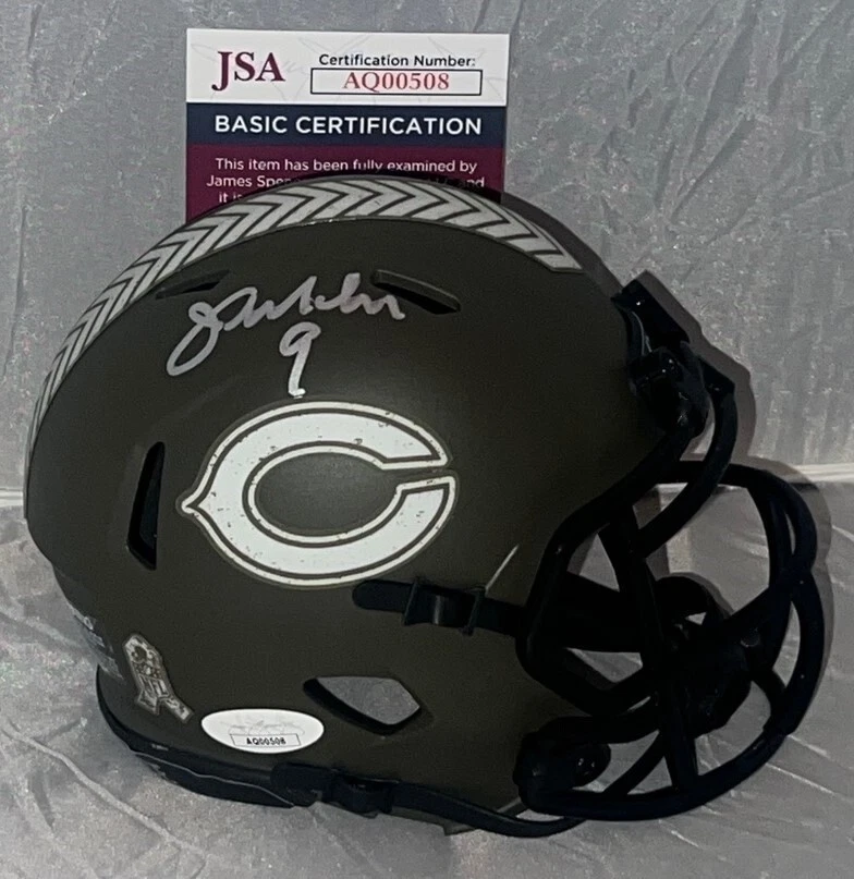 Jim McMahon signed Chicago Bears Salute To Service mini helmet autographed JSA
