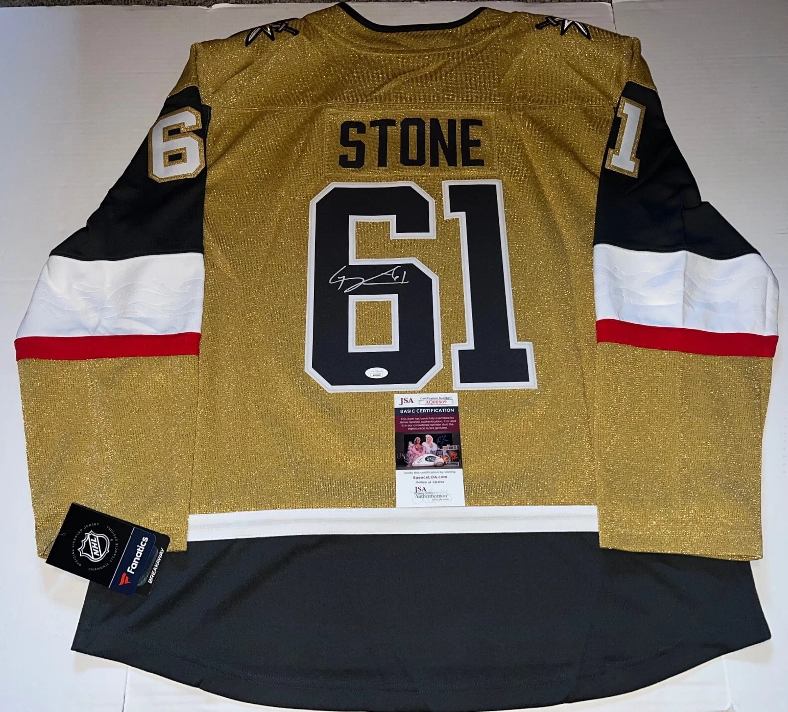 Mark Stone signed Vegas Golden Knights Fanatics Breakaway jersey autographed JSA