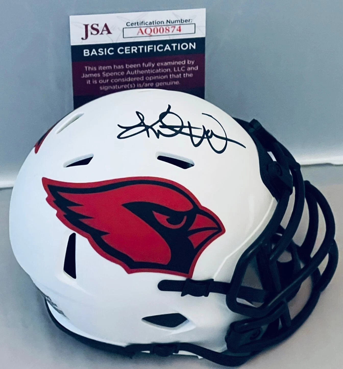 Kurt Warner signed Arizona Cardinals Lunar Eclipse mini helmet autographed JSA