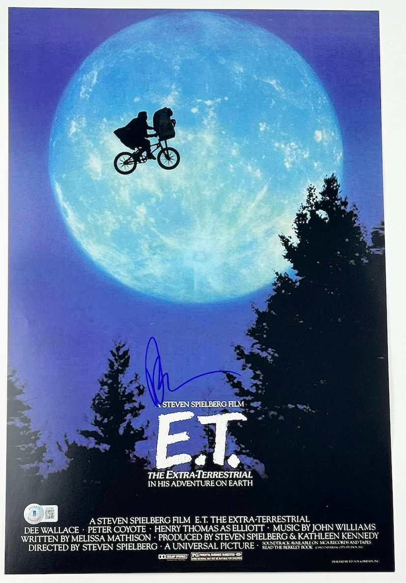 Drew Barrymore Signed E.T. the Extra-Terrestrial Movie Poster Autograph BAS COA