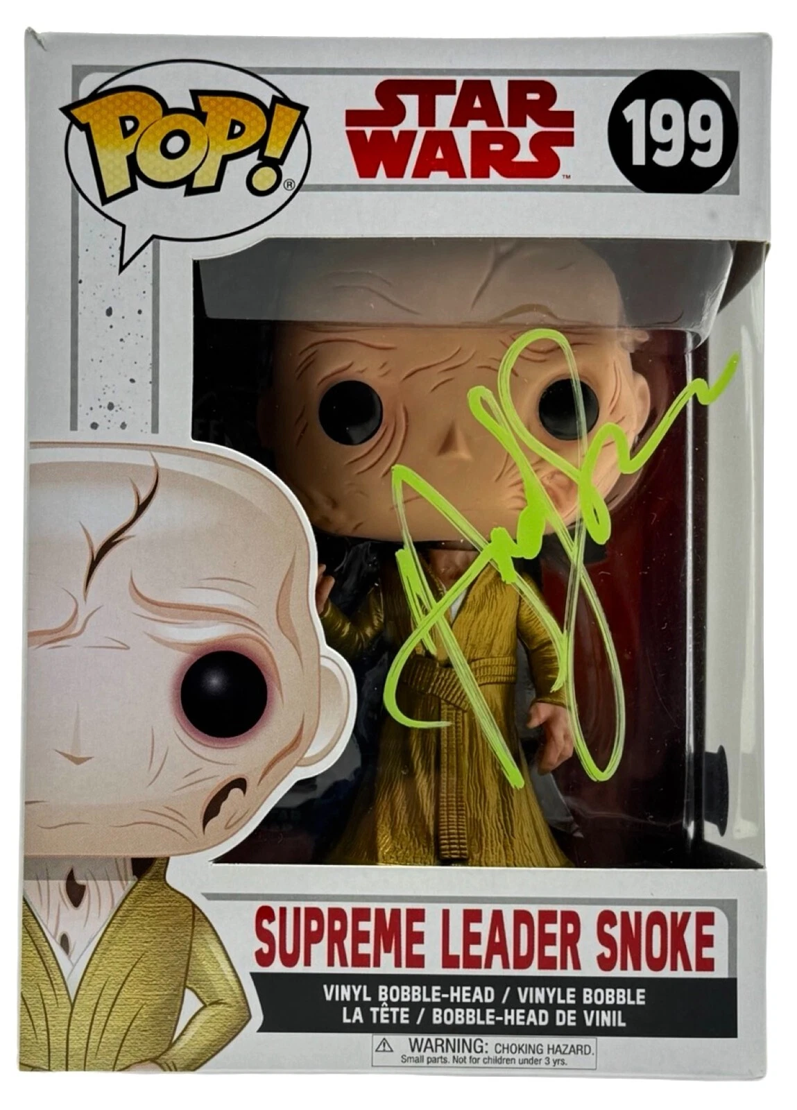Andy Serkis Signed Funko Pop Star Wars Supreme Leader Snoke Autograph BAS COA