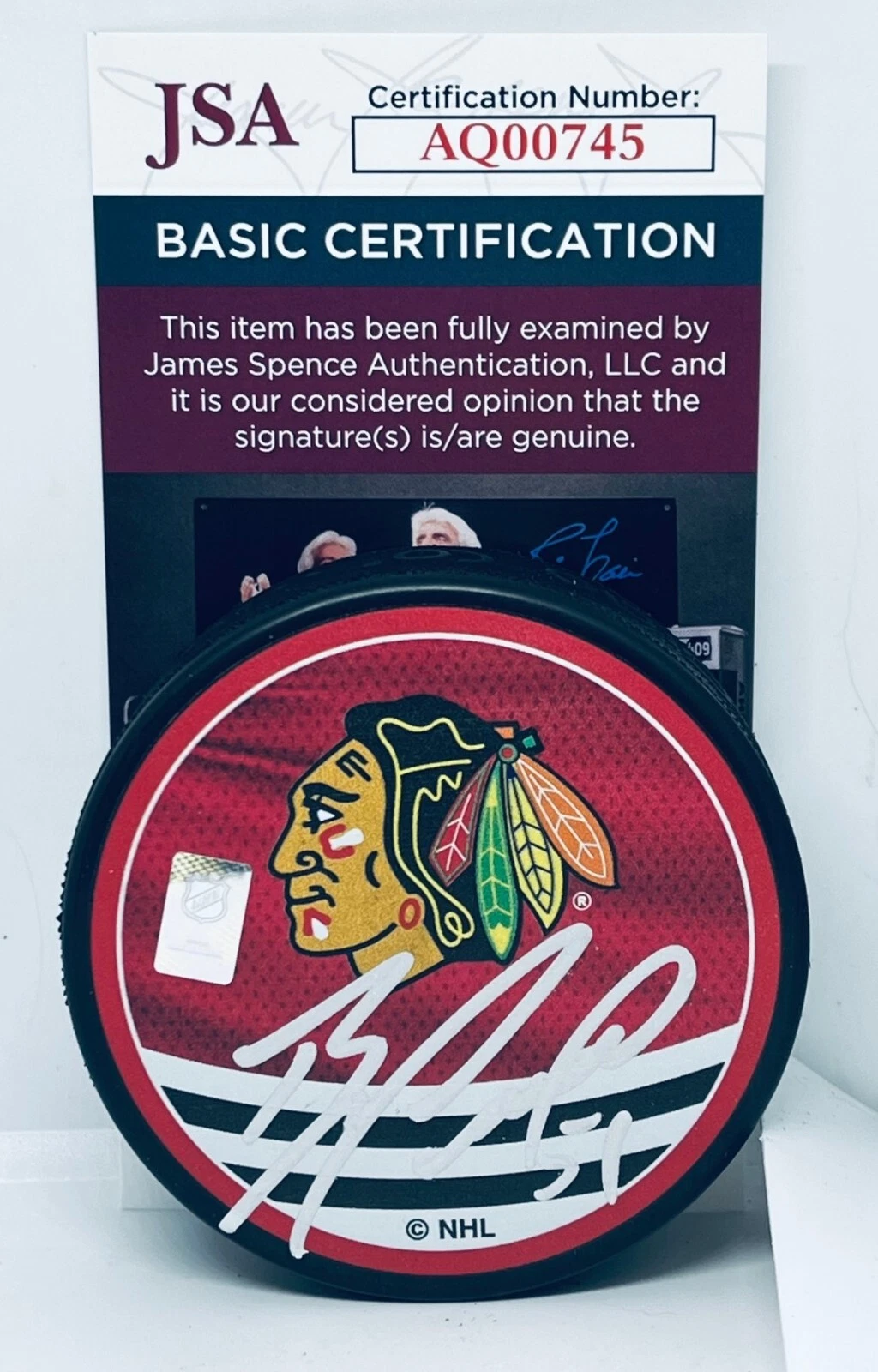 Brian Campbell signed Chicago Blackhawks Reverse Retro Puck autographed JSA