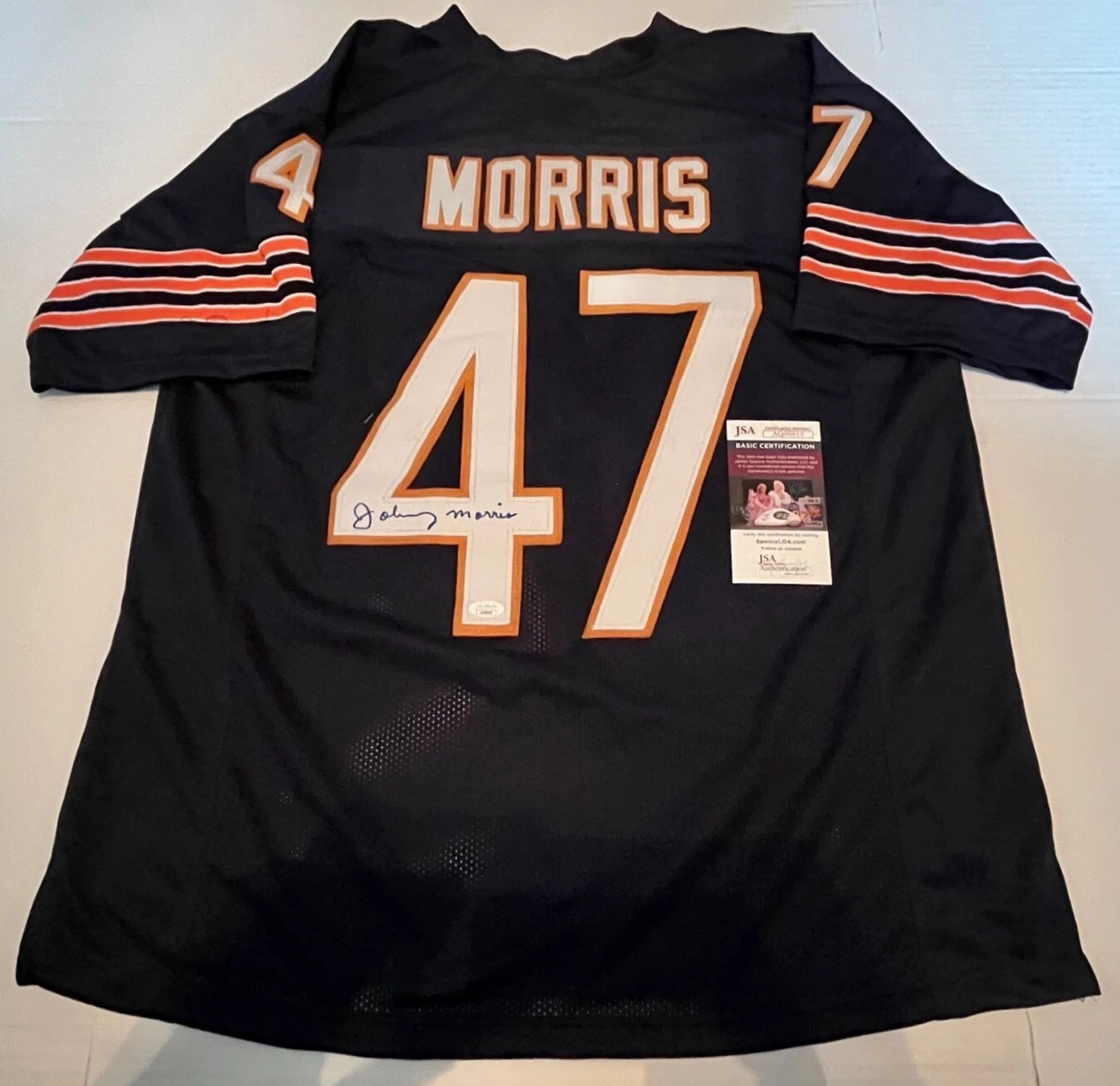 Johnny Morris Chicago Bears signed Custom jersey autographed JSA COA