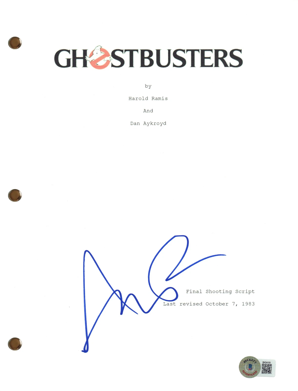 Annie Potts Signed Autograph Ghostbusters Movie Script Screenplay Beckett COA