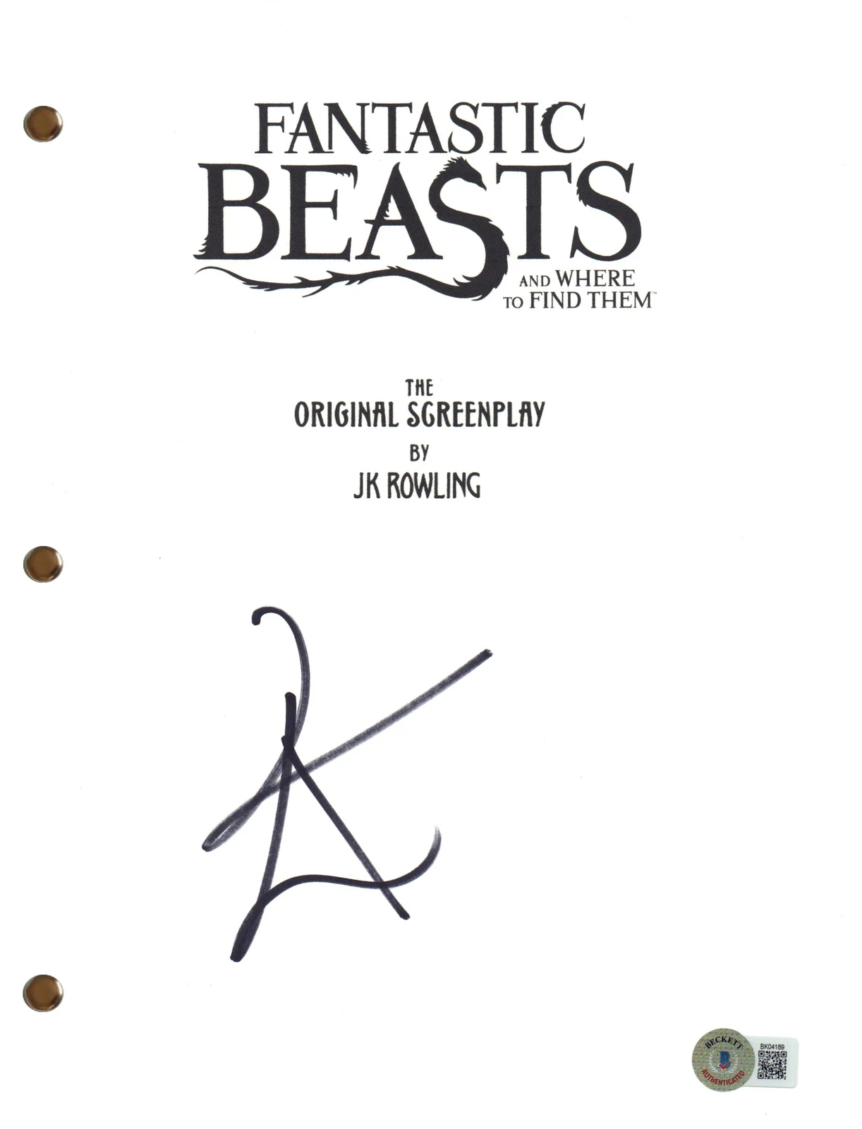 Eddie Redmayne Signed Autograph Fantastic Beasts Movie Script Screenplay BAS COA