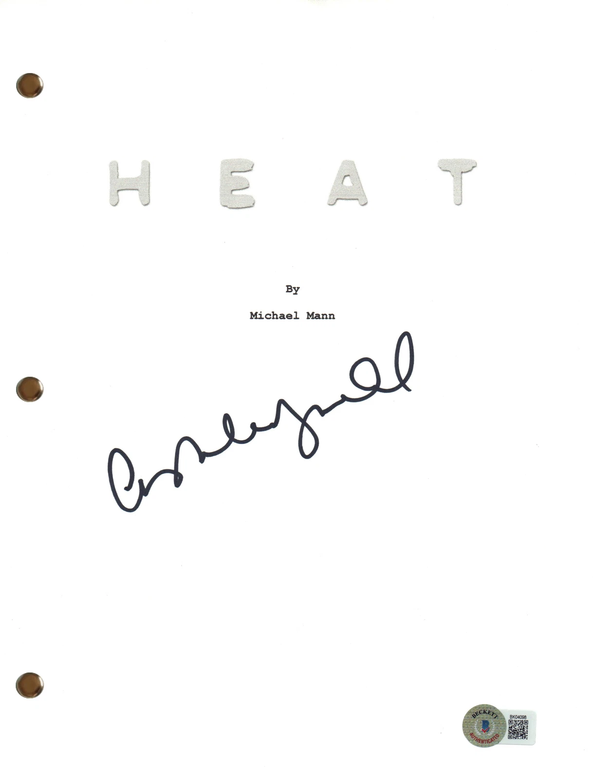 Ashley Judd Signed Autograph Heat Movie Script Full Screenplay Beckett COA