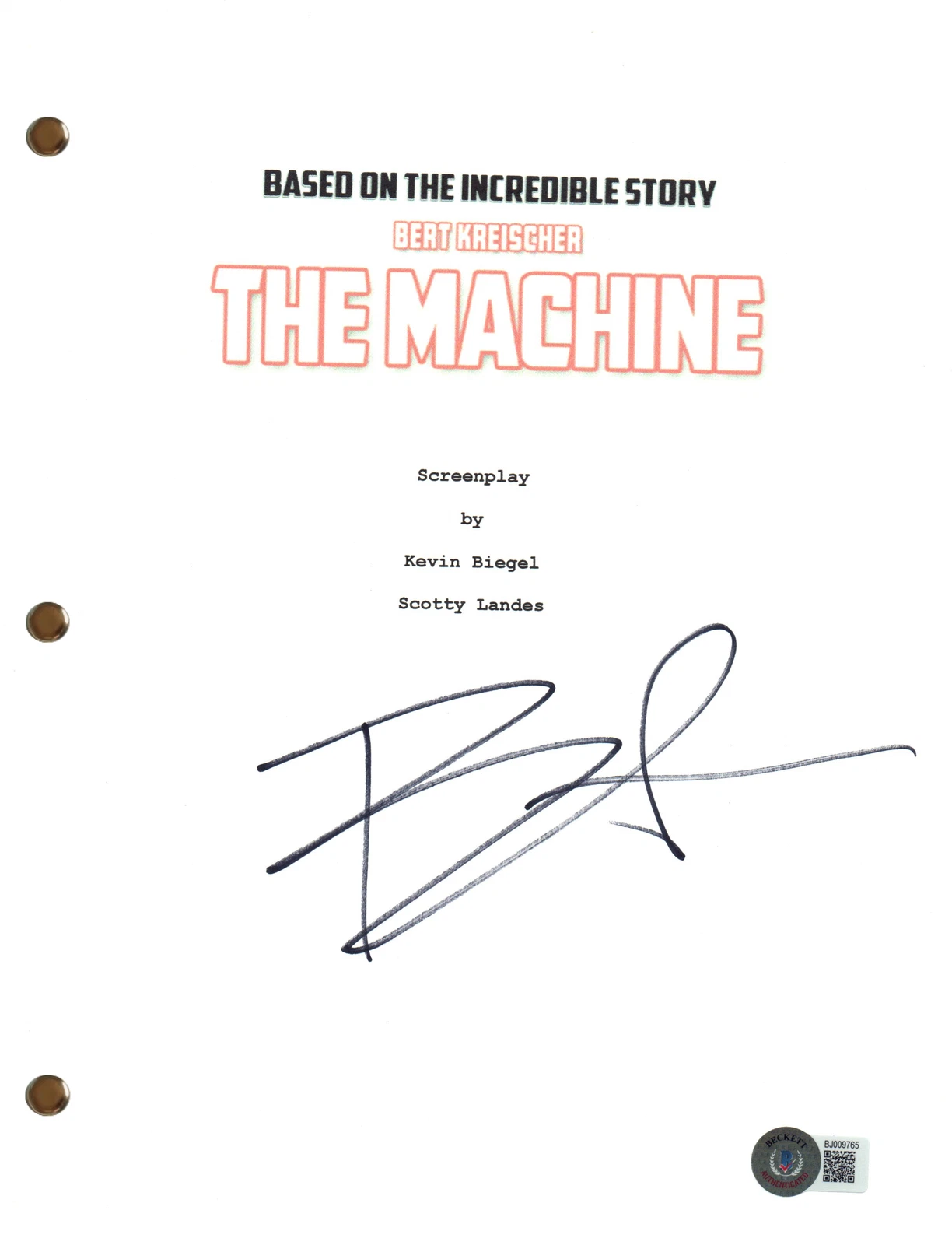 Bert Kreischer Signed Autograph The Machine Movie Script Beckett COA
