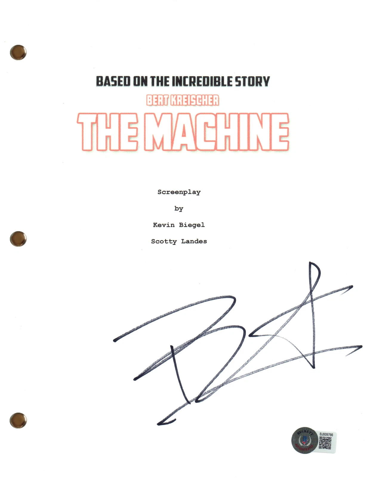 Bert Kreischer Signed Autograph The Machine Movie Script Beckett COA