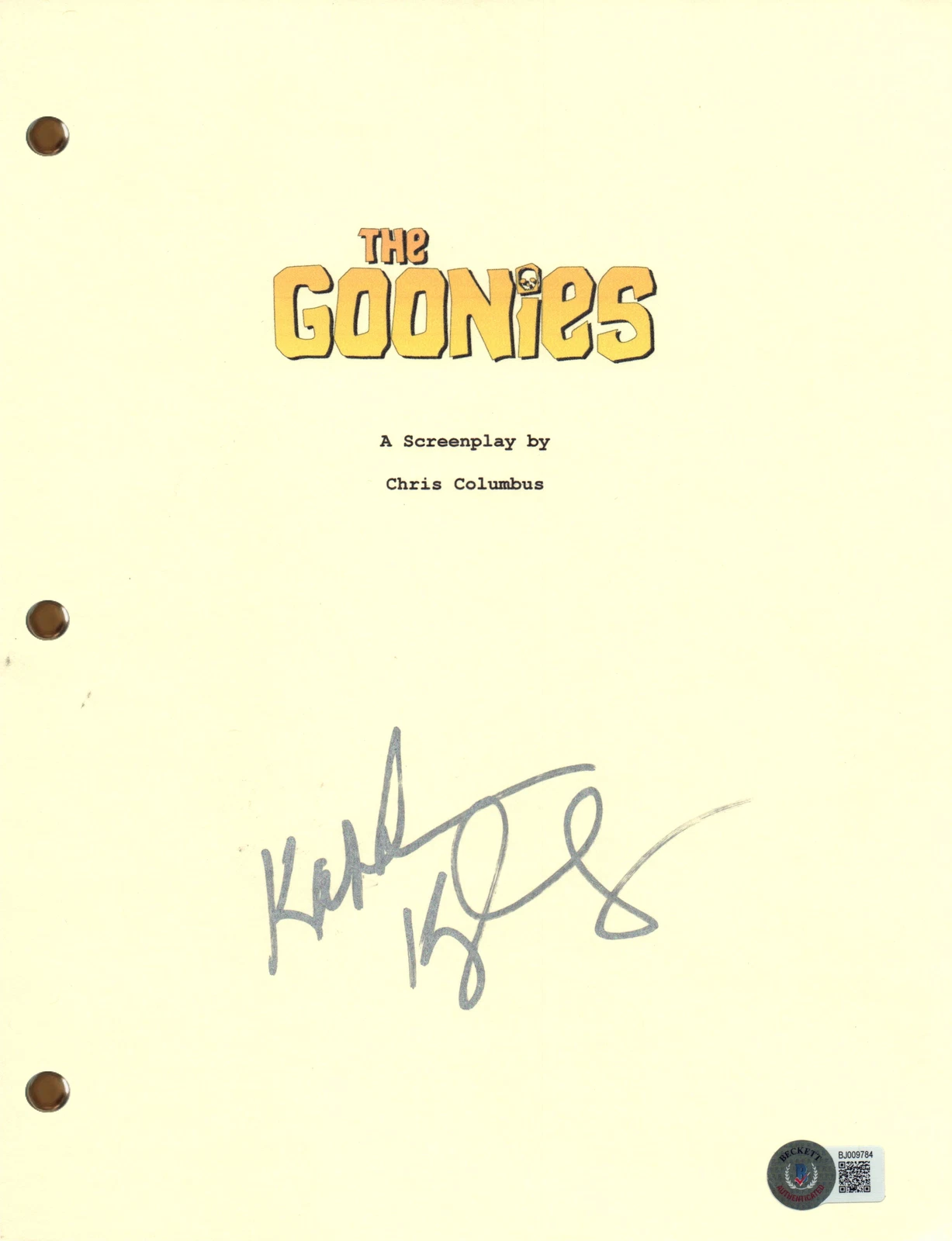 Kathleen Kennedy Signed Autograph The Goonies Full Script Screenplay Beckett COA