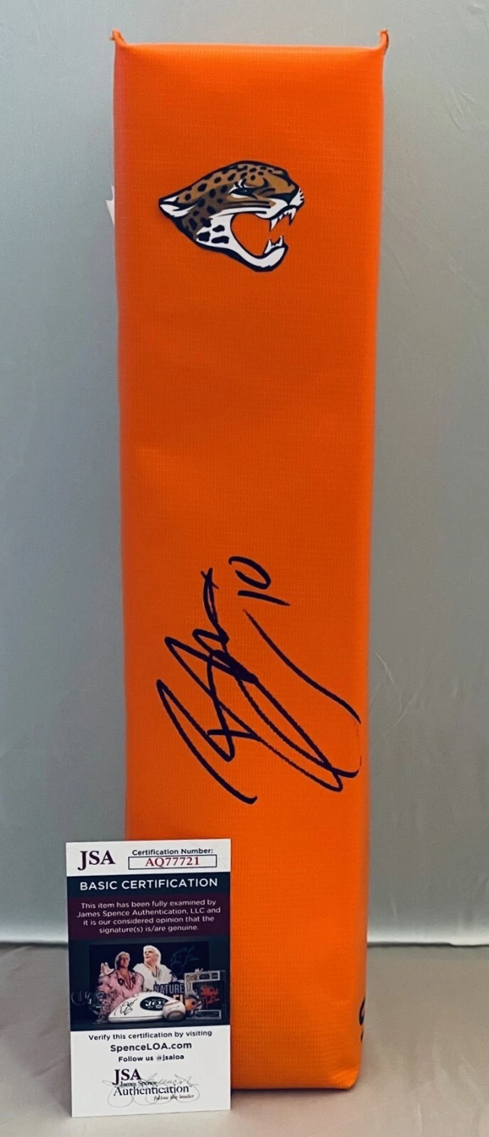 BRANDON MCMANUS JACKSONVILLE JAGUARS SIGNED ENDZONE PYLON AUTOGRAPHED JSA COLLECTIBLE MEMORABILIA