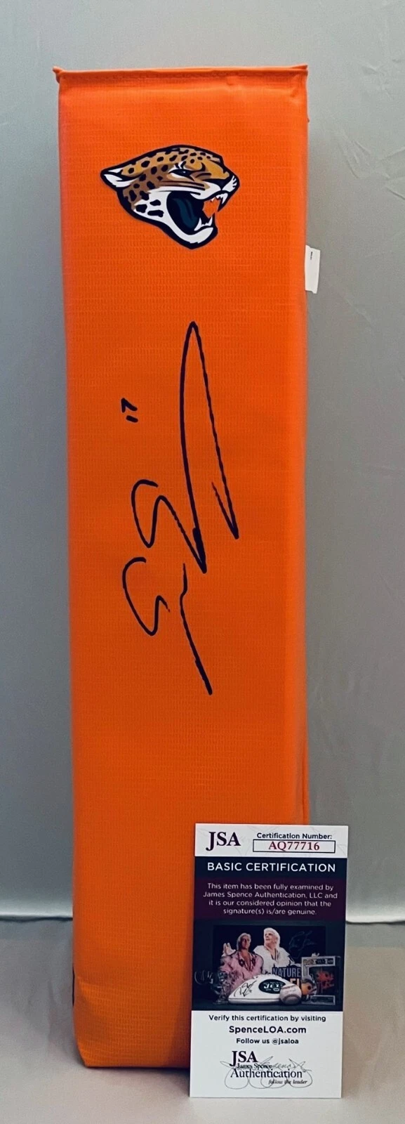 Evan Engram Jacksonville Jaguars signed Endzone Pylon autographed JSA