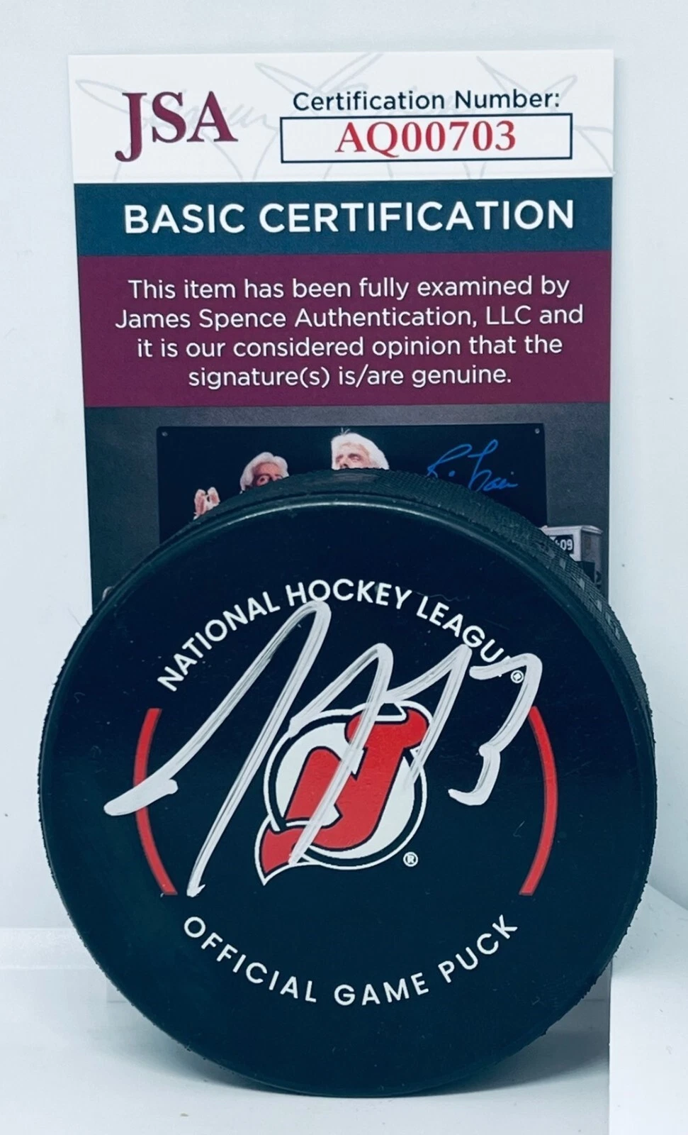 Tyler Toffoli signed New Jersey Devils Official Game Puck autographed JSA