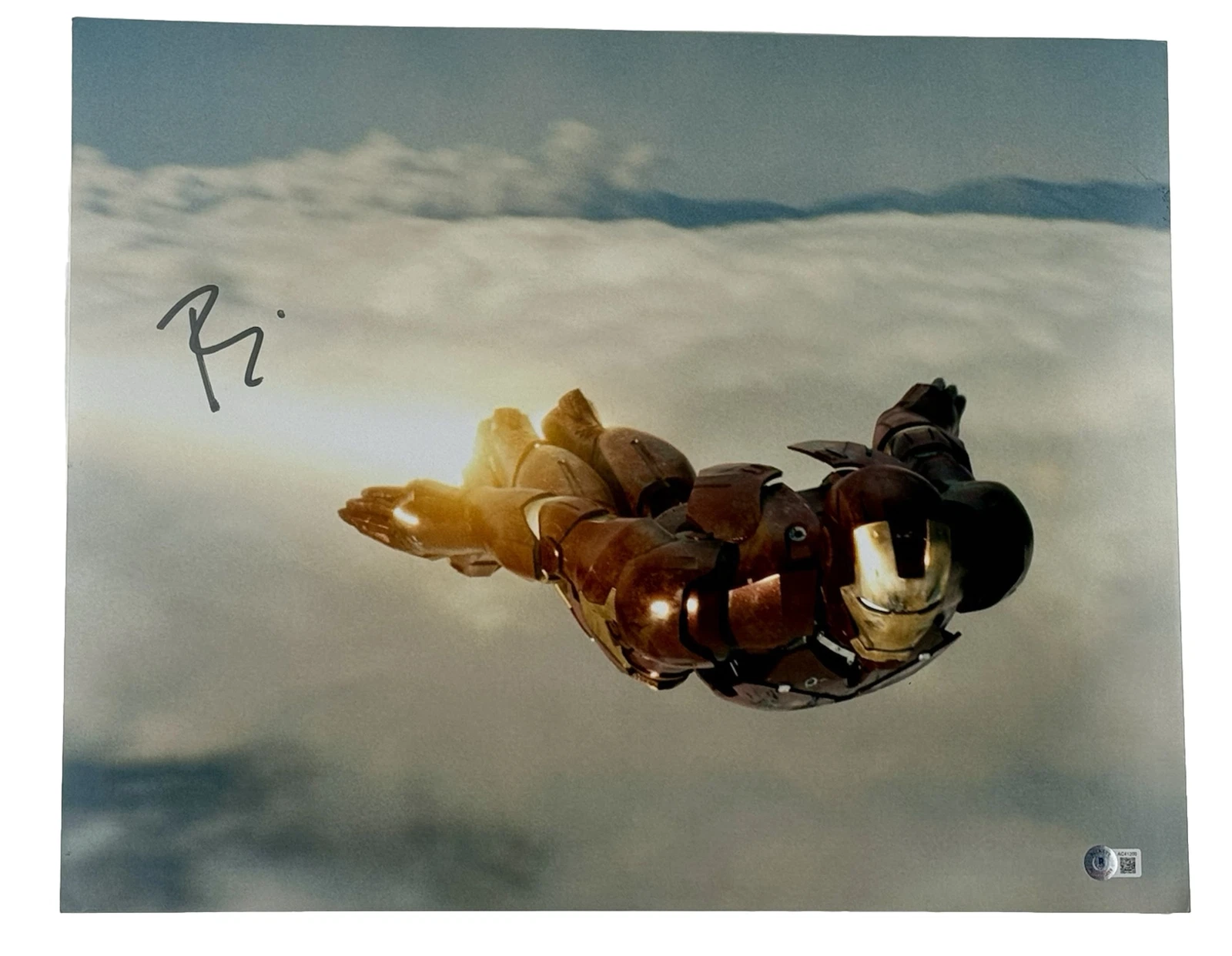 Robert Downey Jr Signed Iron Man 16x20 Photo Tony Stark Autograph Beckett COA