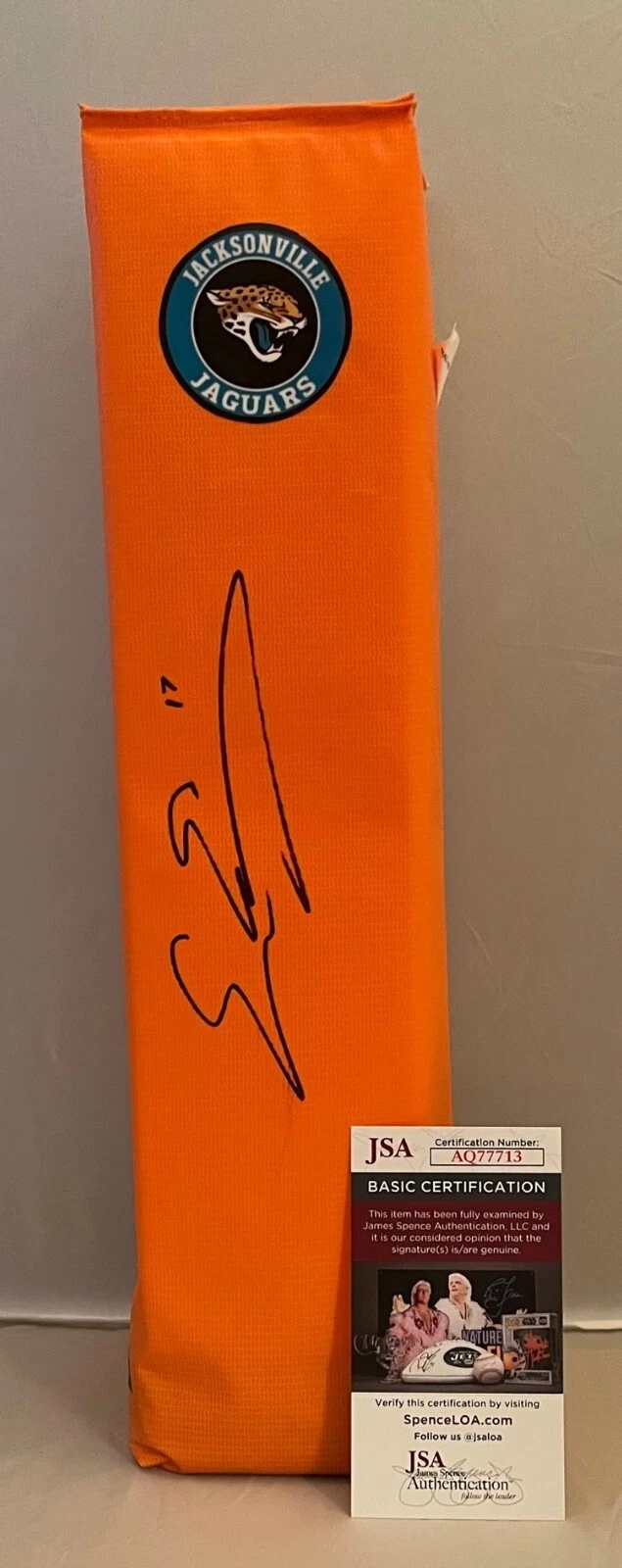 Evan Engram Jacksonville Jaguars signed Endzone Pylon autographed JSA COA