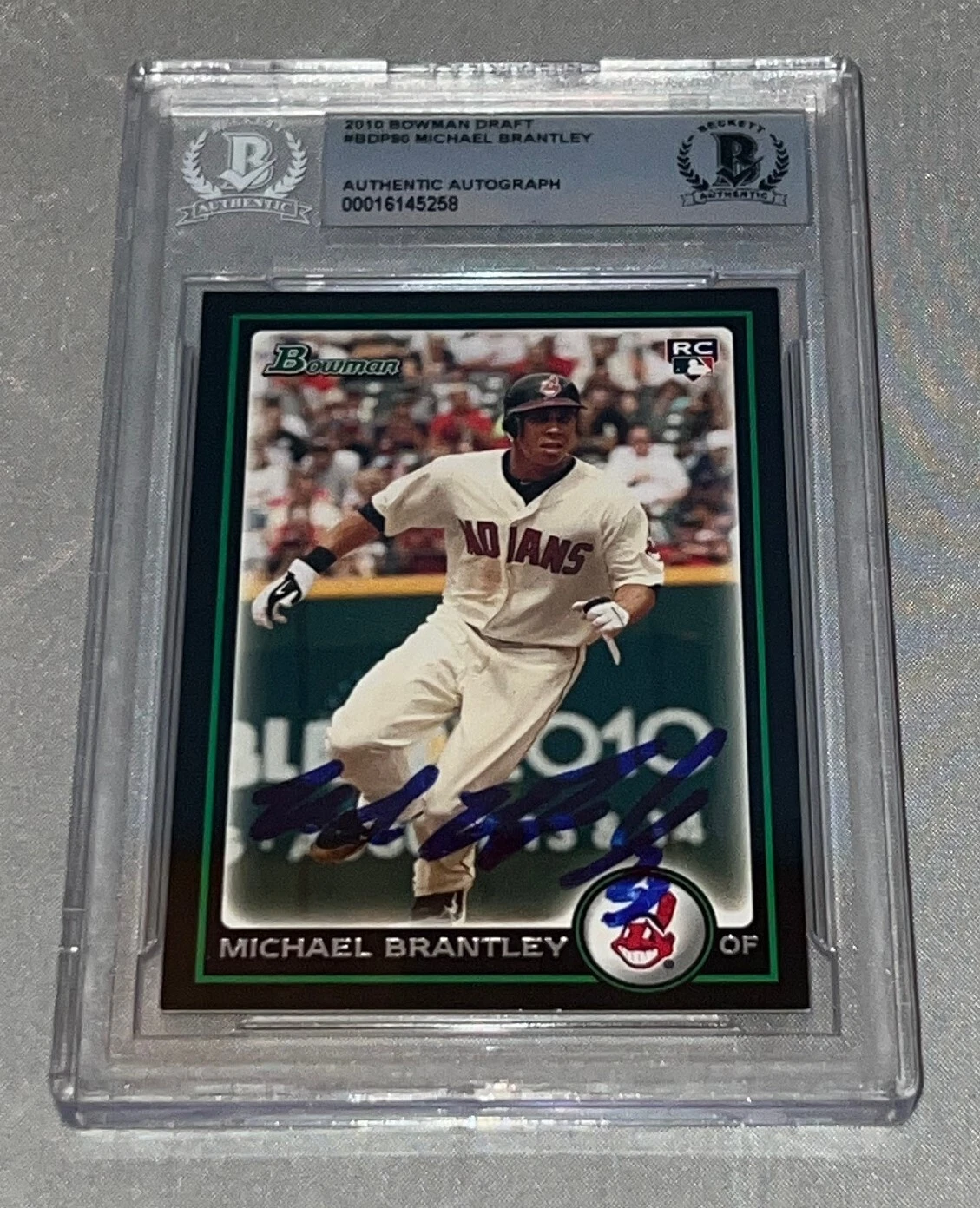 Michael Brantley signed 2010 Bowman Draft Picks & Prospects Rookie Card Beckett