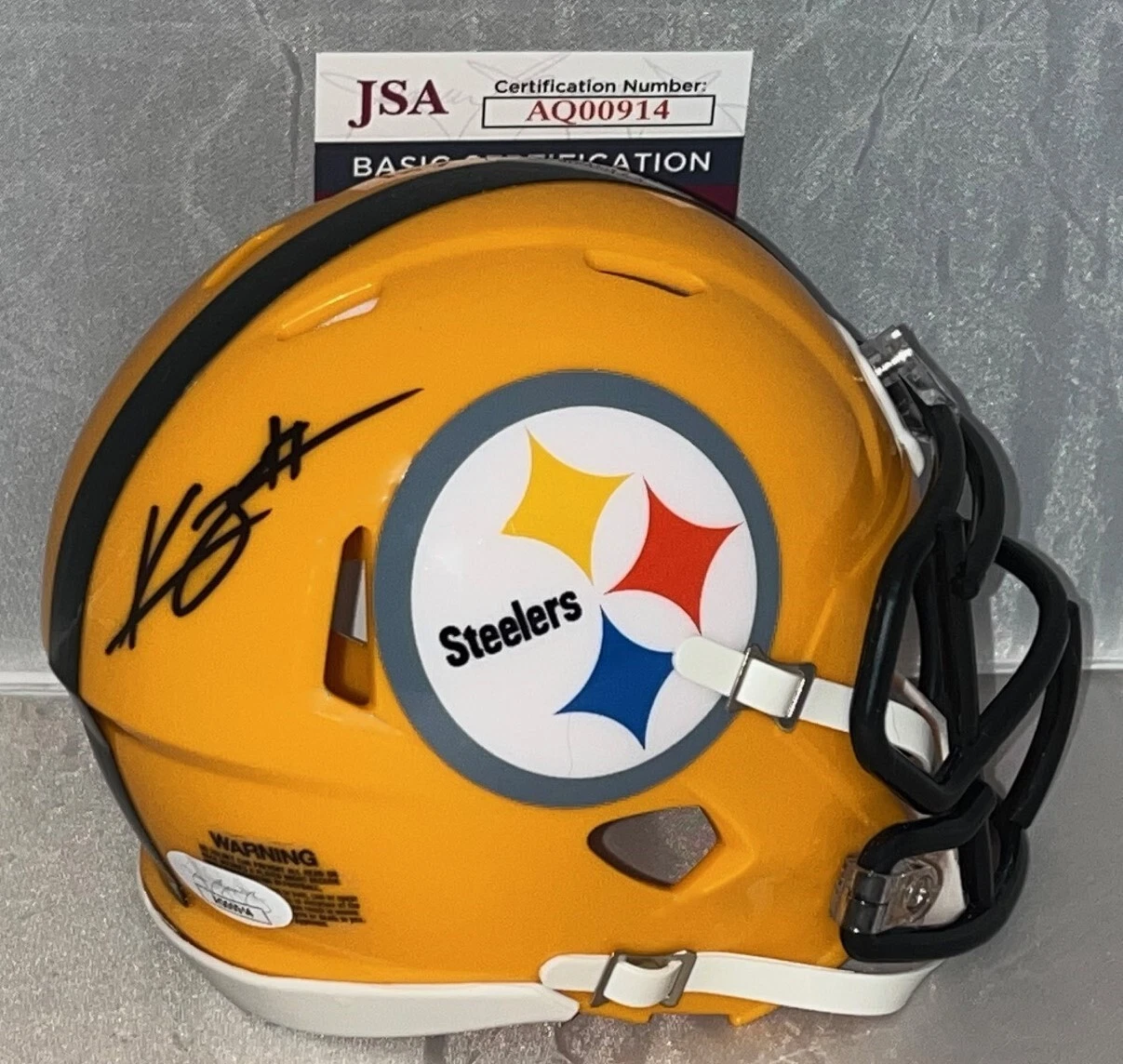 Kwon Alexander signed Pittsburgh Steelers Yellow mini helmet autographed JSA