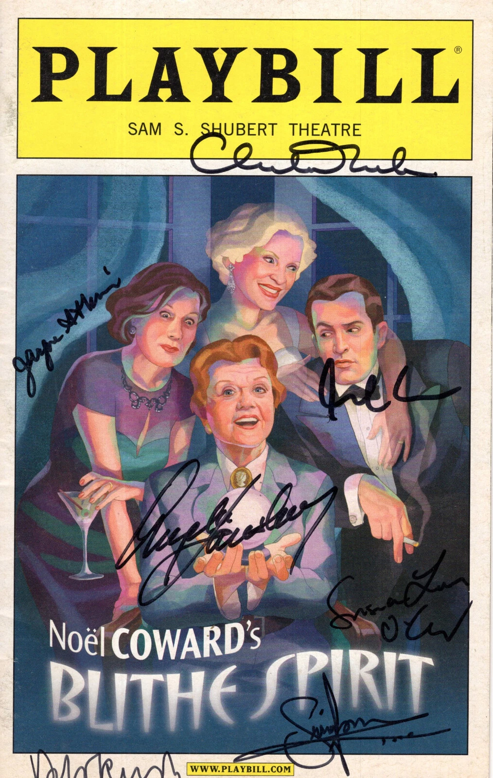 BLITHE SPIRIT HAND SIGNED NY CITY PLAYBILL 7 SIGNED ANGELA LANSBURY JSA