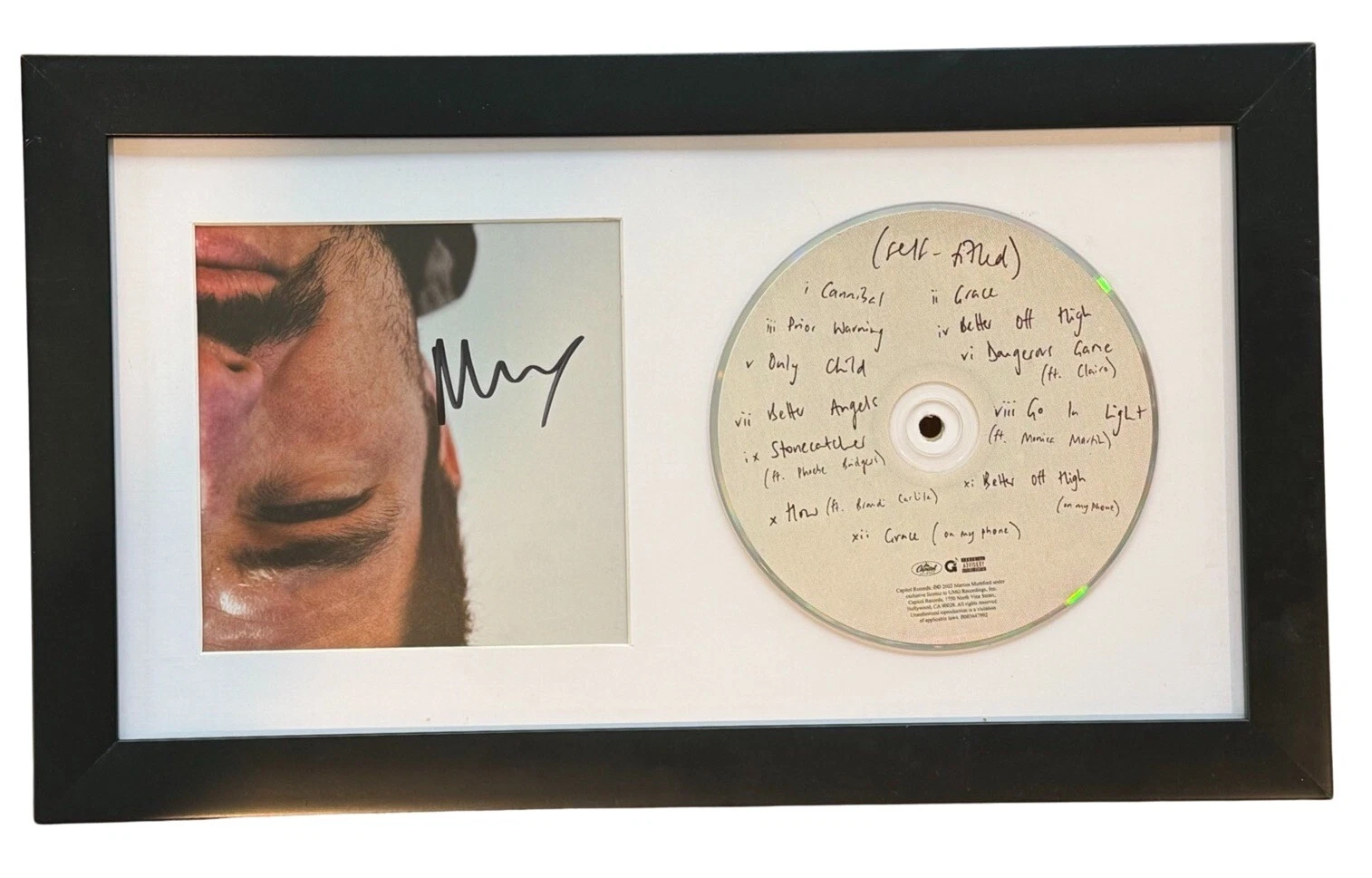 Marcus Mumford Signed Self Titled Framed CD Display Mumford & Sons Autograph COA