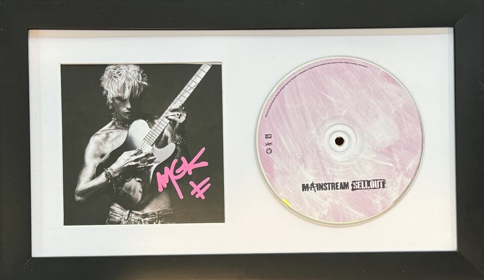 Machine Gun Kelly Signed Autograph Mainstream Sellout CD Framed Beckett COA