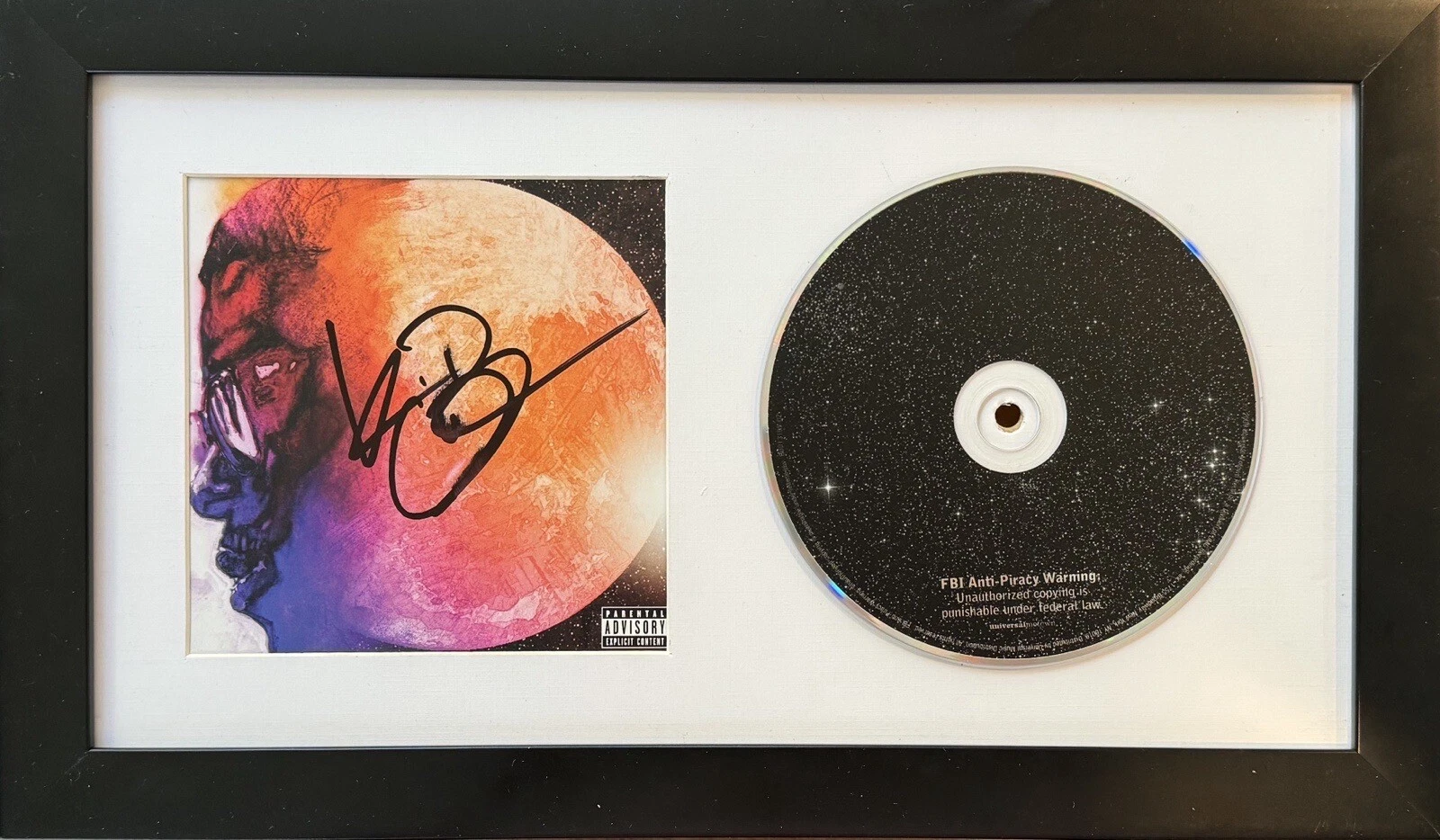 Kid Cudi Signed Autograph Man on the Moon: The End of Day CD Framed Beckett COA