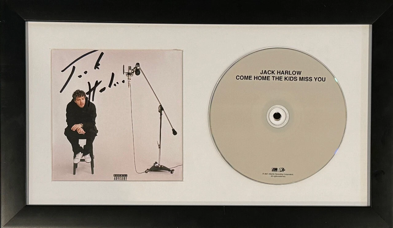 Jack Harlow Signed Autograph Come Home The Kids Miss You CD Framed Beckett COA
