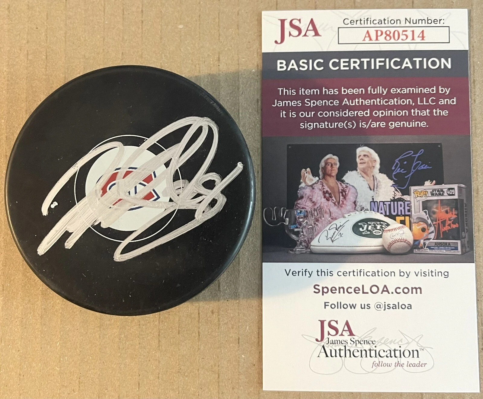 Mike Matheson Signed Autographed Montreal Canadiens Logo Puck JSA COA