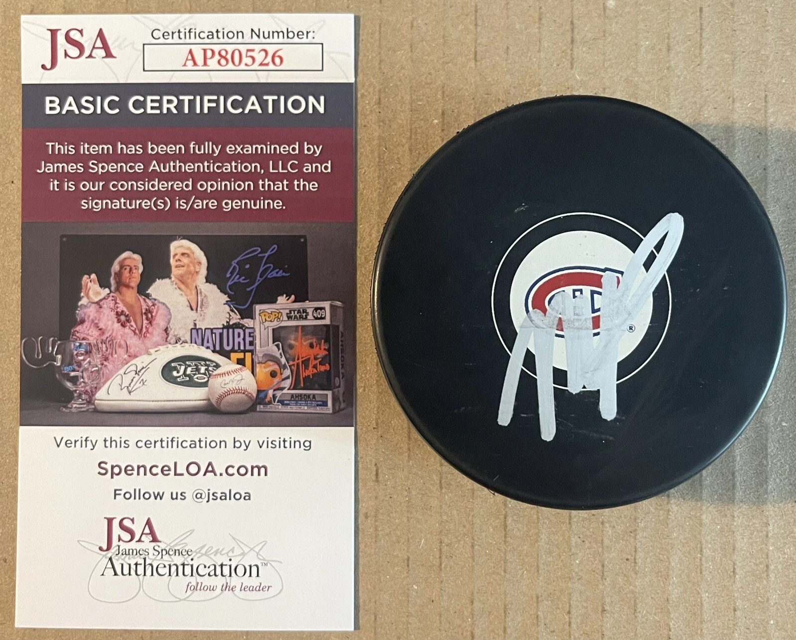 Michael Pezzetta Signed Autographed Montreal Canadiens Logo Puck JSA COA