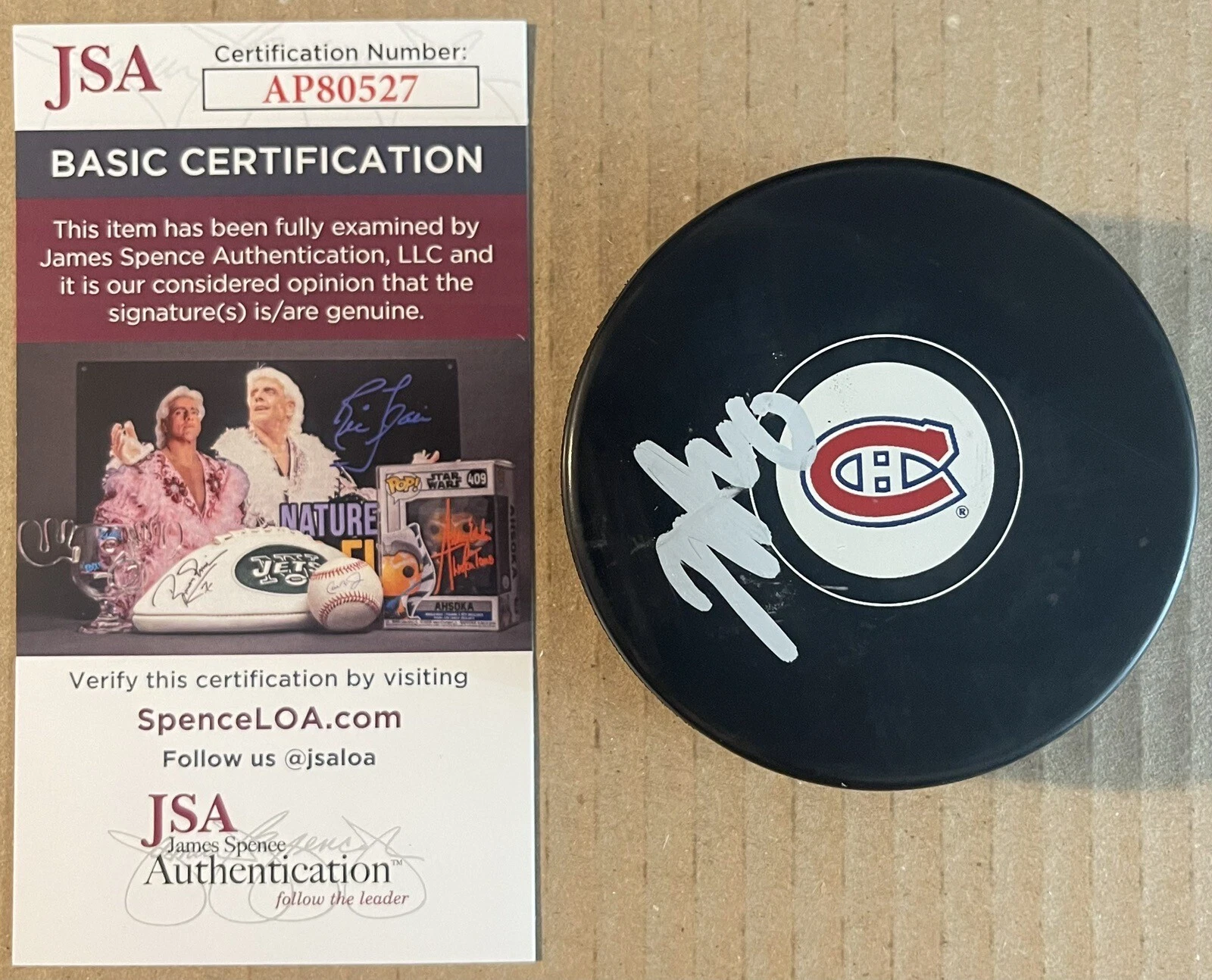 Joel Armia Signed Autographed Montreal Canadiens Logo Puck JSA COA
