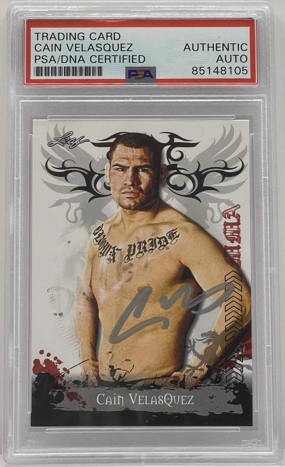 Cain Velasquez Signed 2010 Leaf Card UFC Fighter PSA/DNA Slabbed