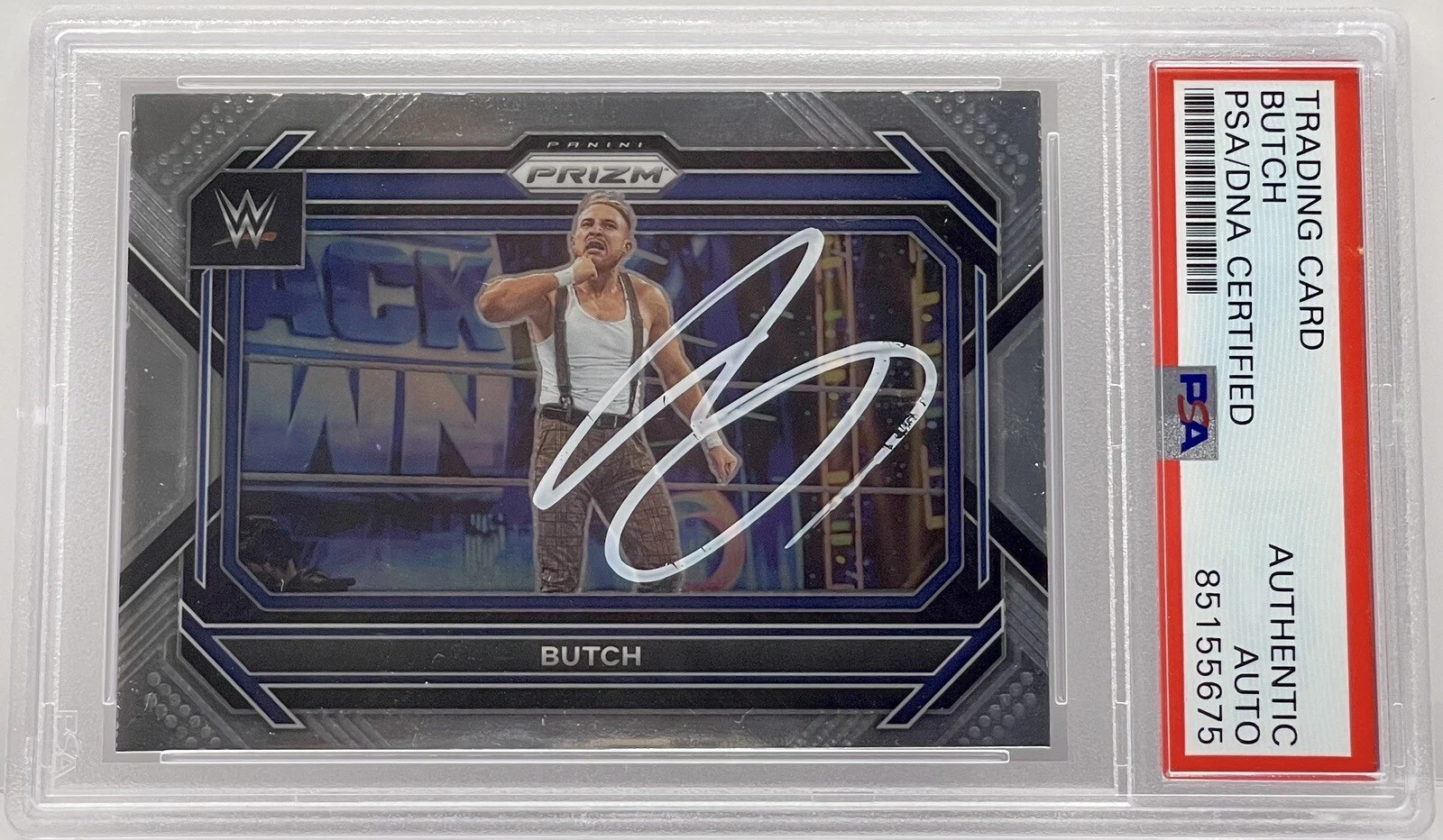 Butch Signed 2023 Prizm Card WWE Superstar PSA/DNA Slabbed