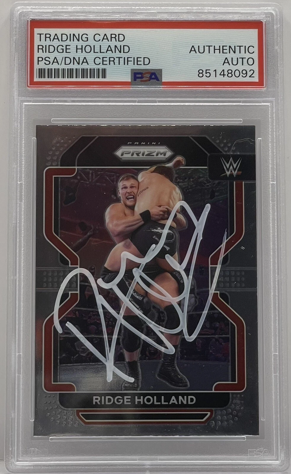 Ridge Holland Signed 2022 Prizm Card WWE Superstar PSA/DNA Slabbed