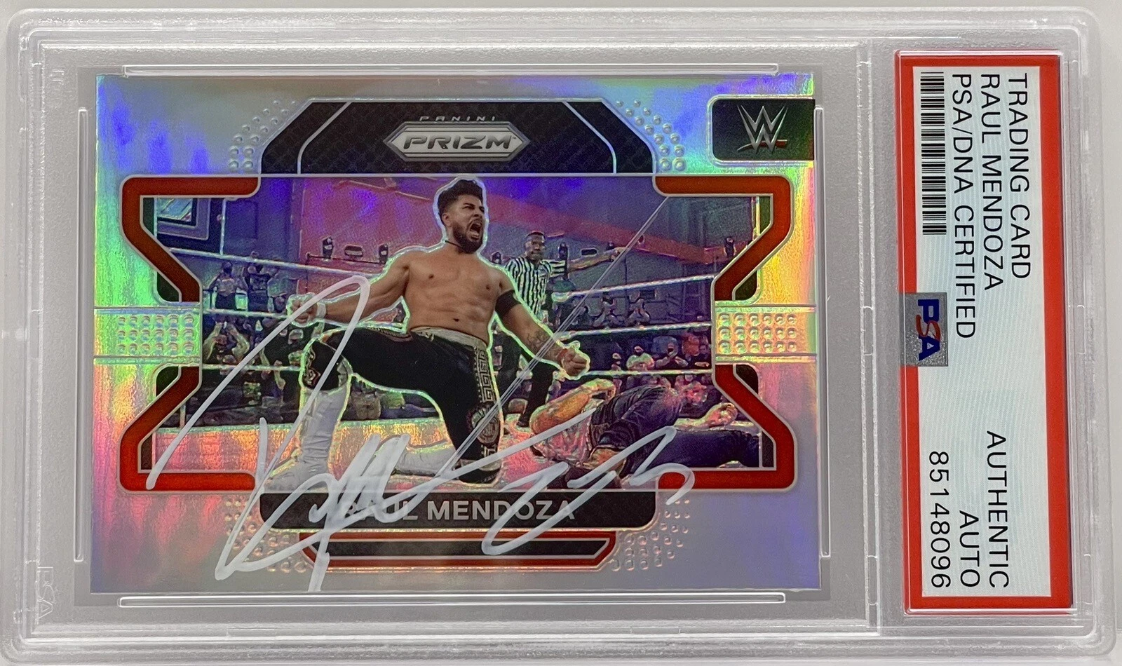 Raul Mendoza Signed 2022 Prizm Silver Card WWE Superstar PSA/DNA Slabbed