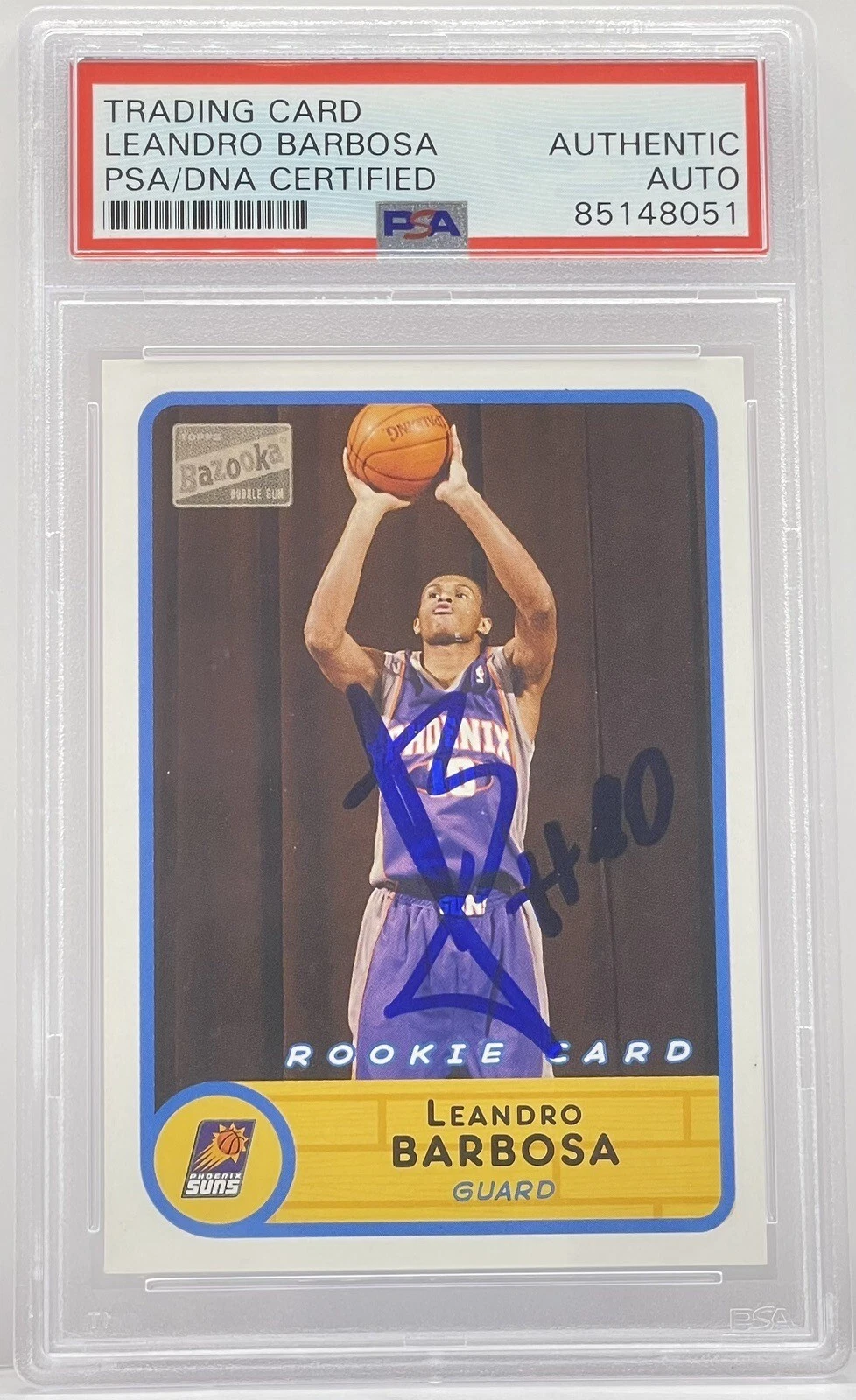 Leandro Barbosa Signed Auto 2003-04 Bazooka Rookie Card Warriors PSA/DNA Slab