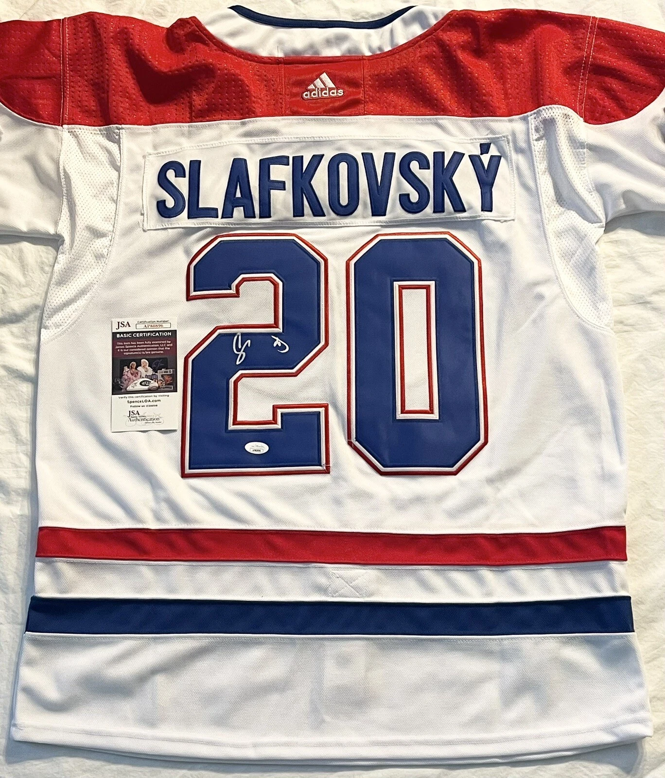 Juraj Slafkovsky Signed Autographed Montreal Canadiens #1 Pick Jersey JSA COA