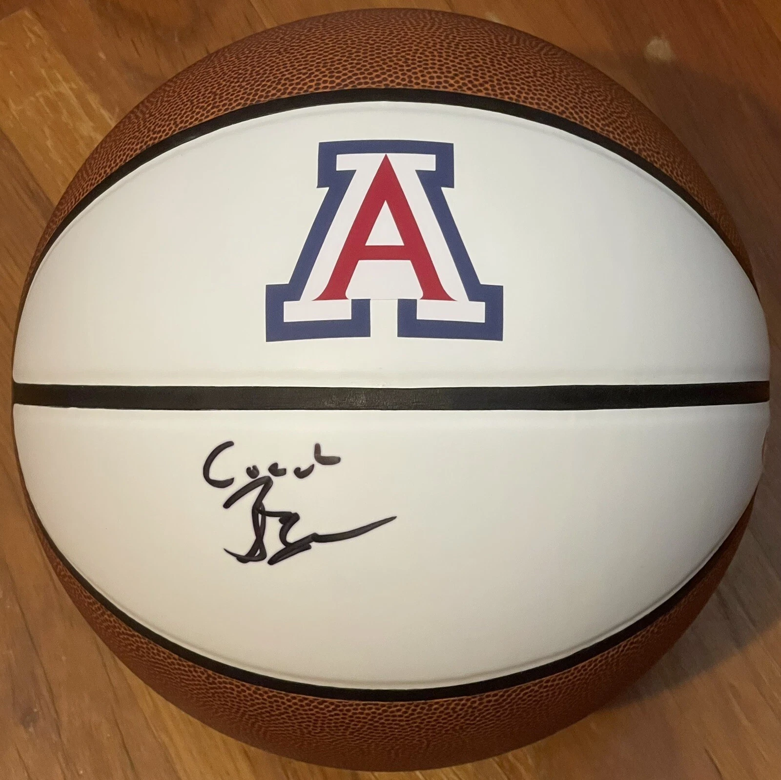Tommy Lloyd Signed Autographed Arizona Wildcats Logo Basketball PSA/DNA COY
