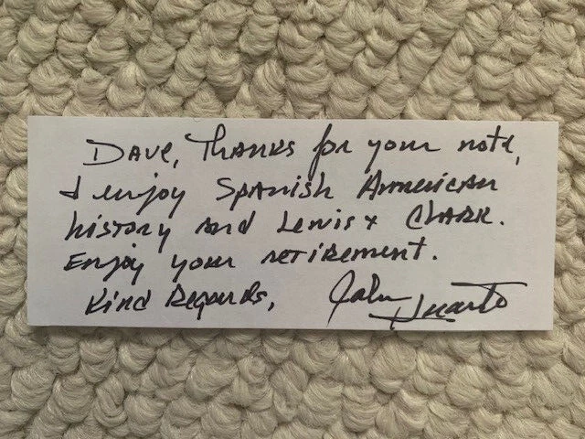 JOHN HUARTE HAND SIGNED+HAND WRITTEN NOTE+COA 1964 NOTRE DAME HEISMAN