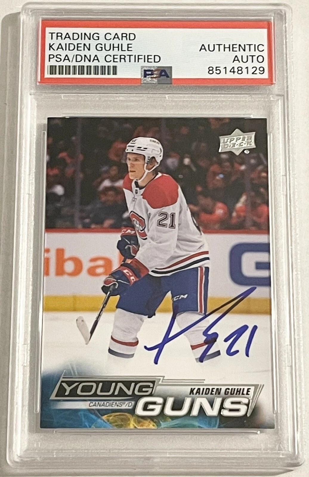 Kaiden Guhle Signed 2022-23 Upper Deck Young Guns RC Canadiens PSA/DNA Slabbed
