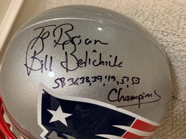 BILL BELICHICK SIGNED FULL SIZE PATRIOTS HELMET JSA LETTER SIGNED TO BRIAN