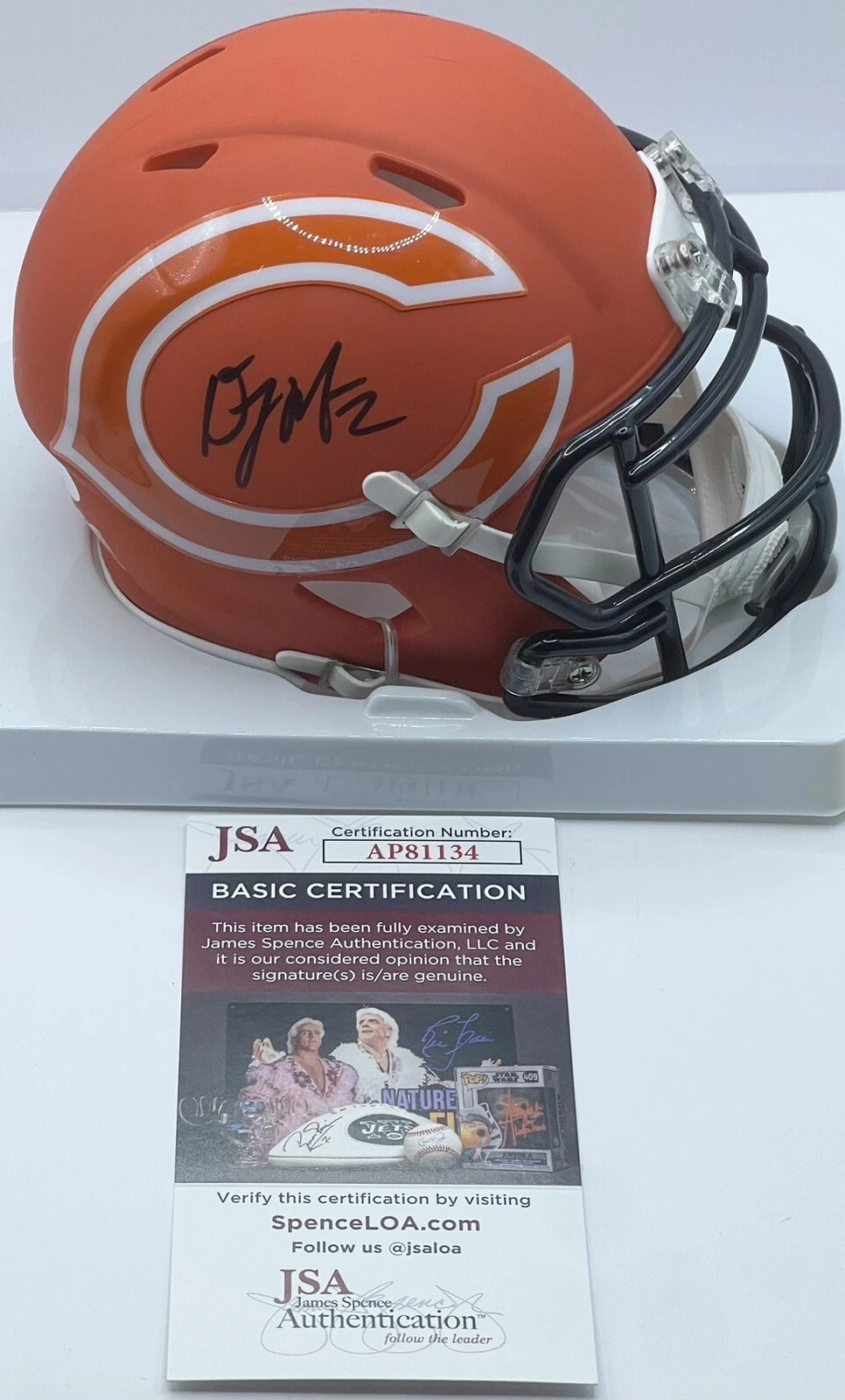 DJ Moore Signed Autographed Chicago Bears AMP Mini Helmet JSA COA