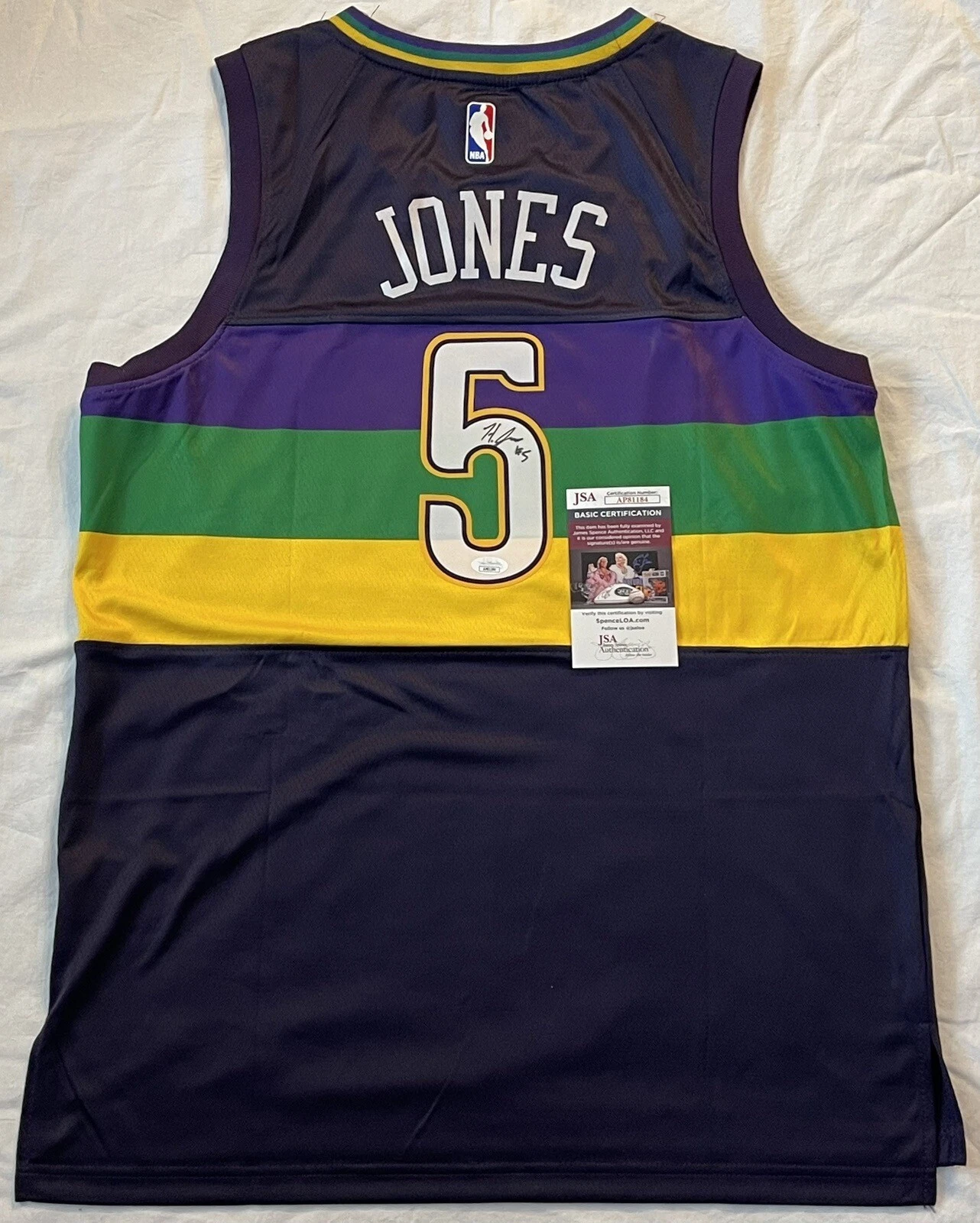 Herbert Jones Signed Autographed New Orleans Pelicans Jersey JSA COA