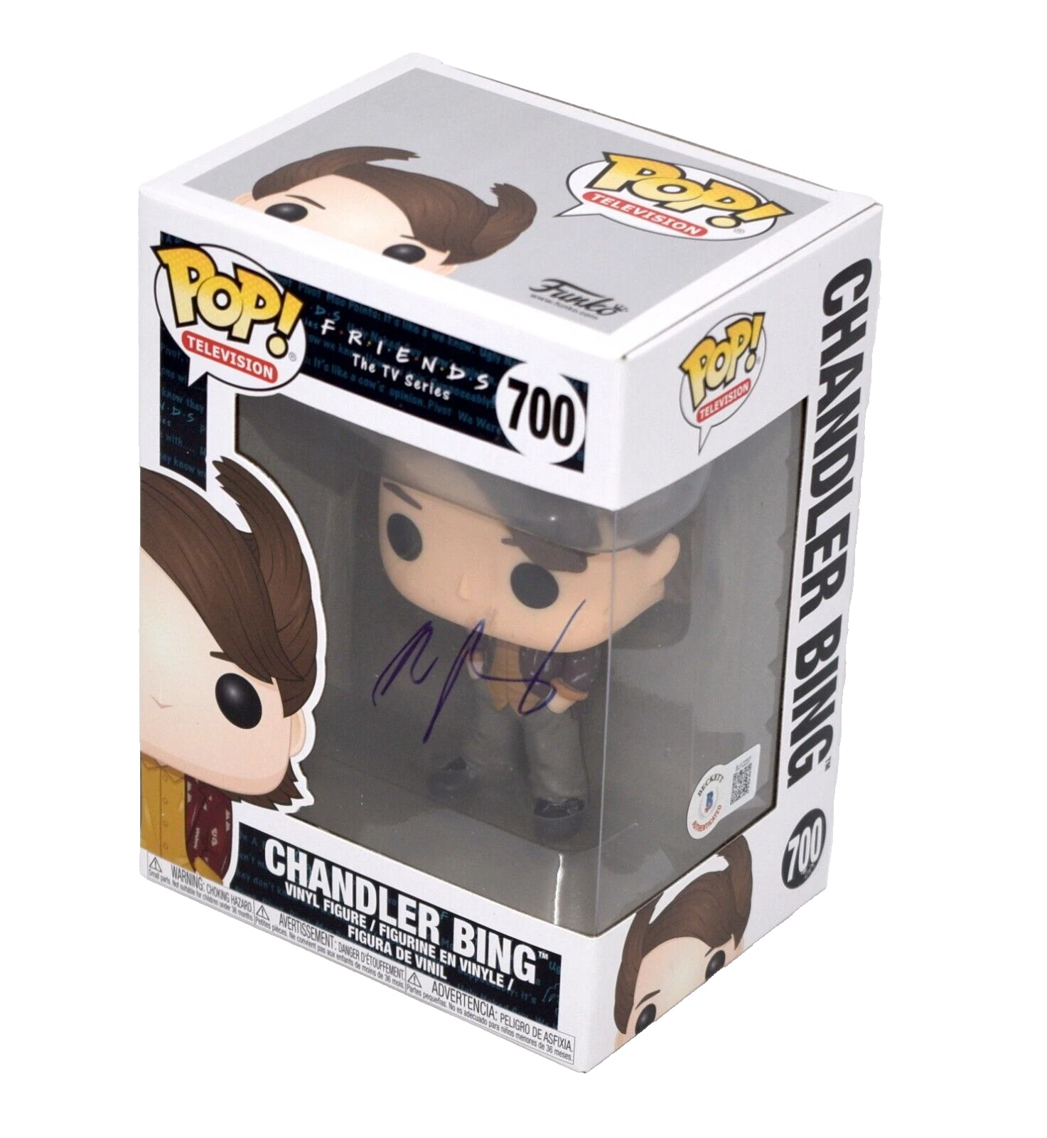 Matthew Perry Signed Autograph Funko Pop Friends Chandler Bing #700 Beckett COA