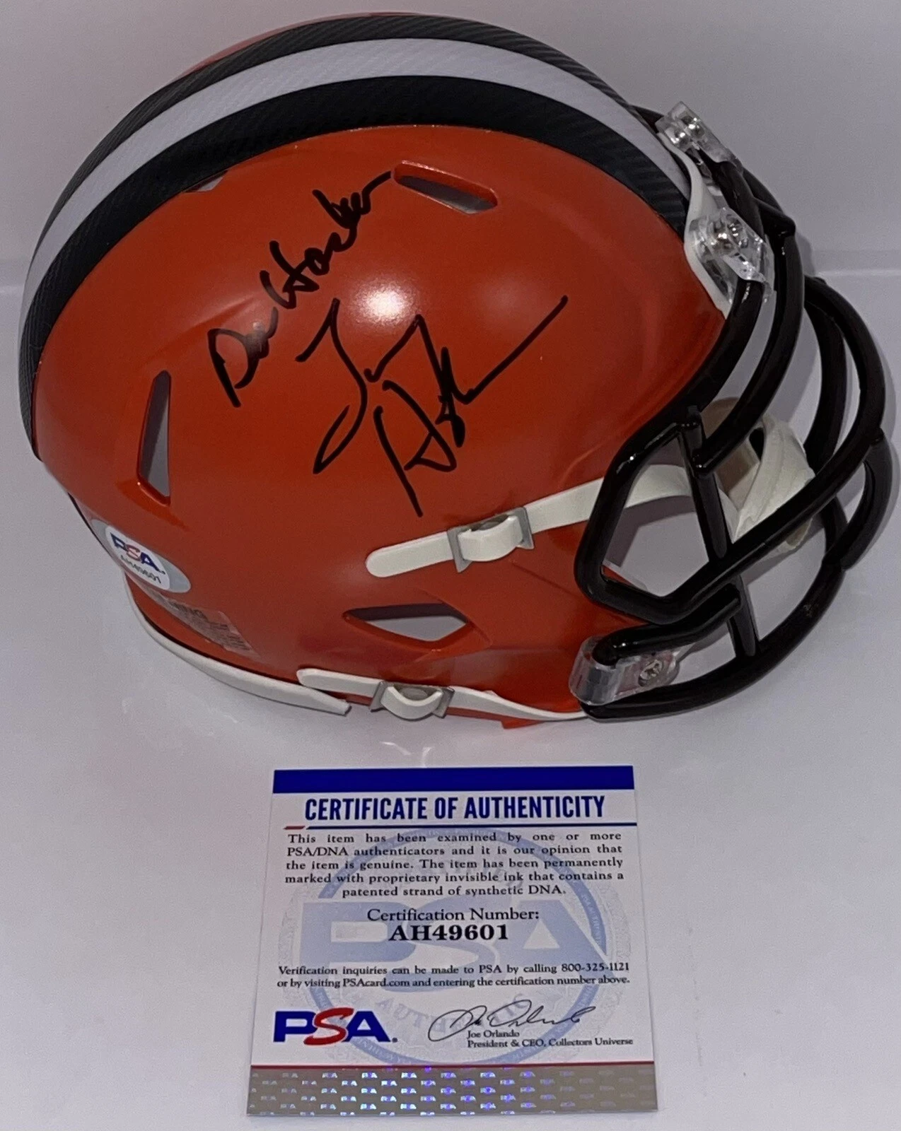 Jimmy & Dee Haslam Signed Autographed Cleveland Browns Owner Mini Helmet PSA/DNA