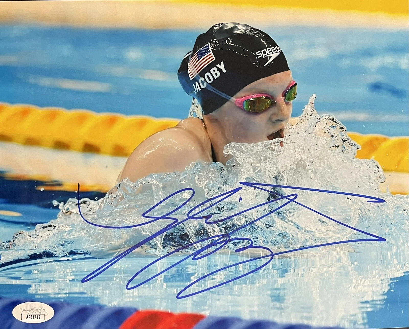 Lydia Jacoby Signed Autographed Olympic Swimmer Gold Medal JSA COA