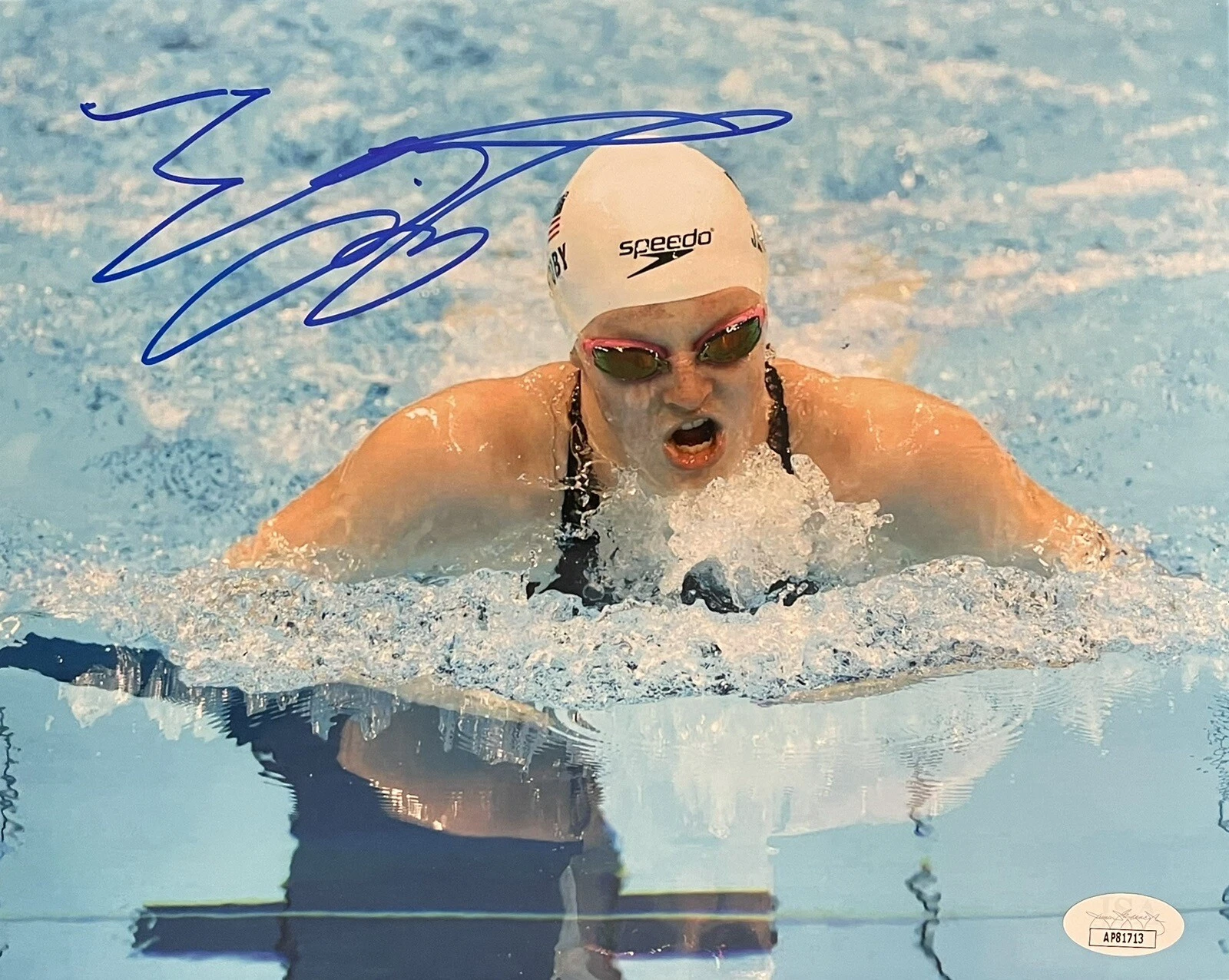 Lydia Jacoby Signed Autographed Olympic Swimmer Gold Medal JSA COA