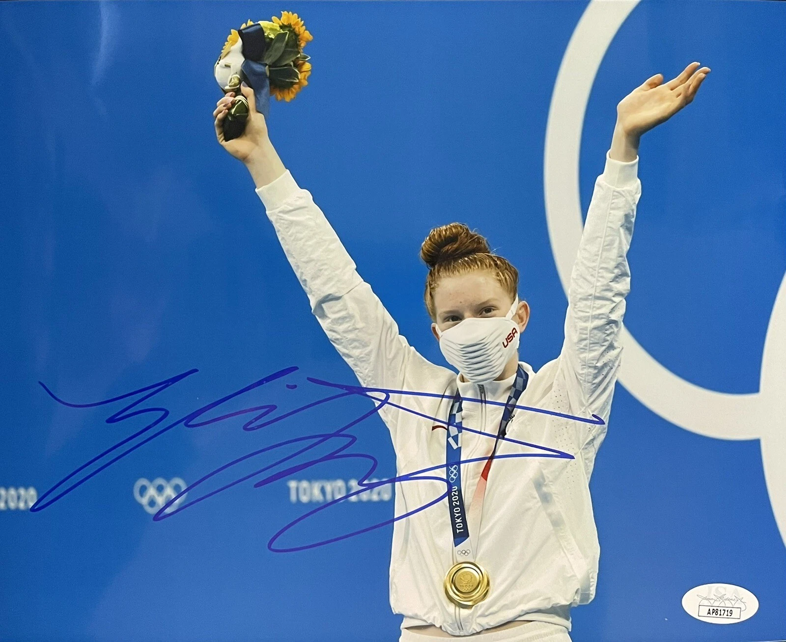 Lydia Jacoby Signed Autographed Olympic Swimmer Gold Medal JSA COA