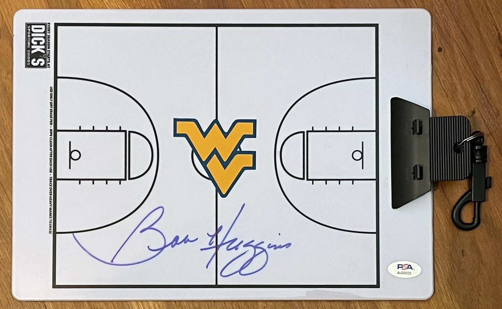 Bob Huggins Signed Auto West Virginia Mountaineers Coaches Clipboard PSA/DNA