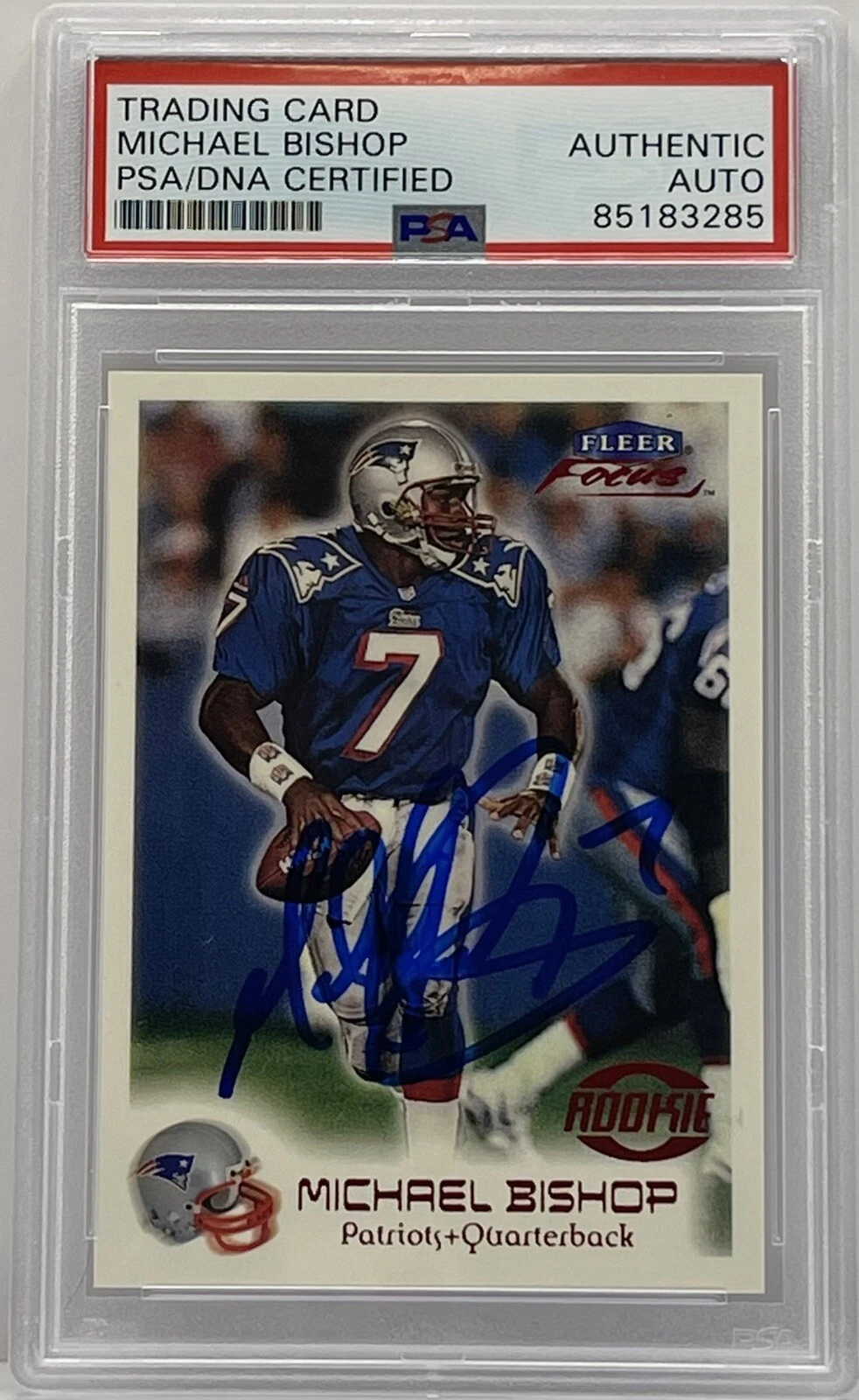 Michael Bishop Signed 1999 Fleer Focus Rookie Card PSA/DNA Slabbed