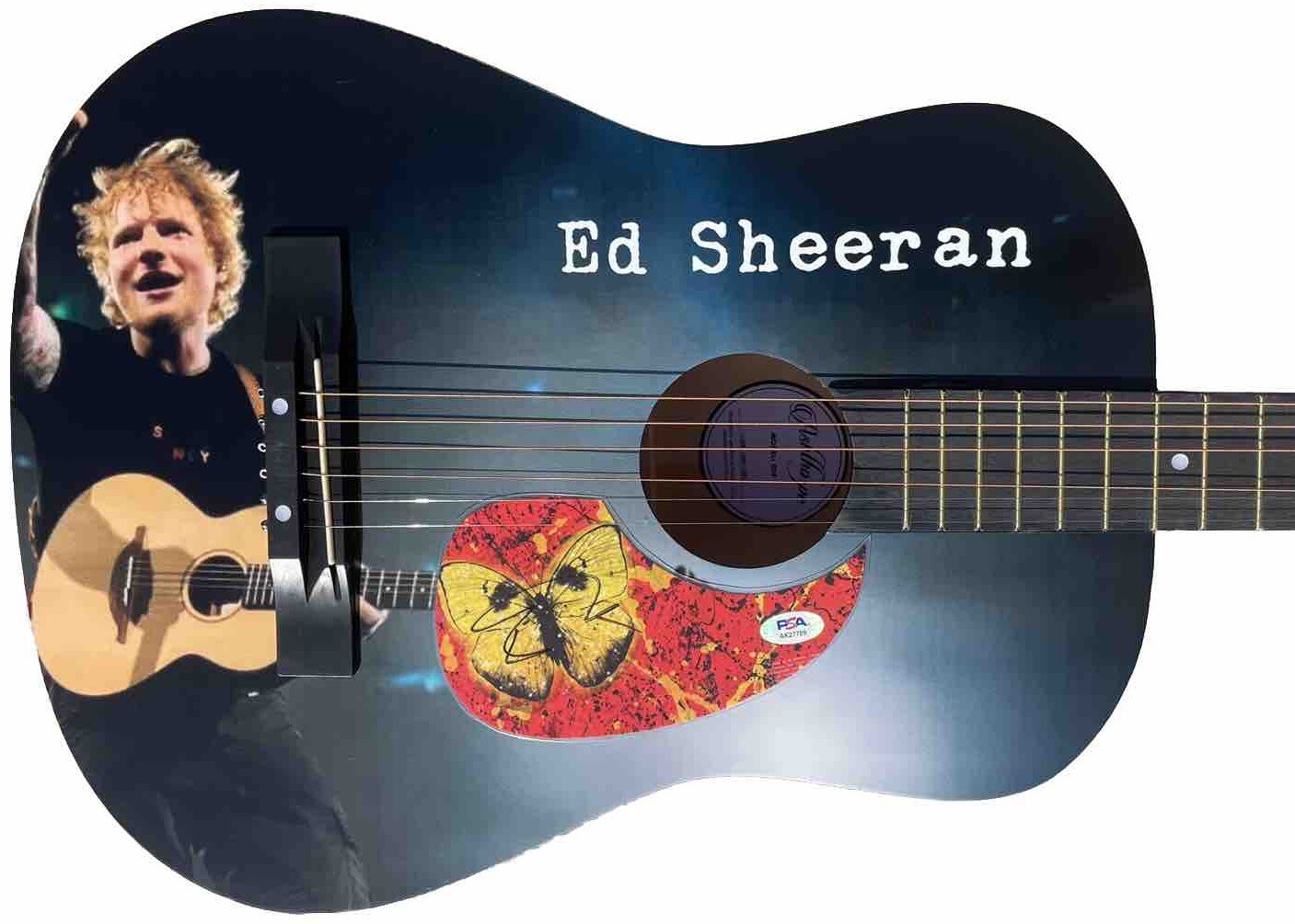 PSA/DNA Ed Sheeran Autographed Signed Limited Edition Graphic Acoustic Guitar
